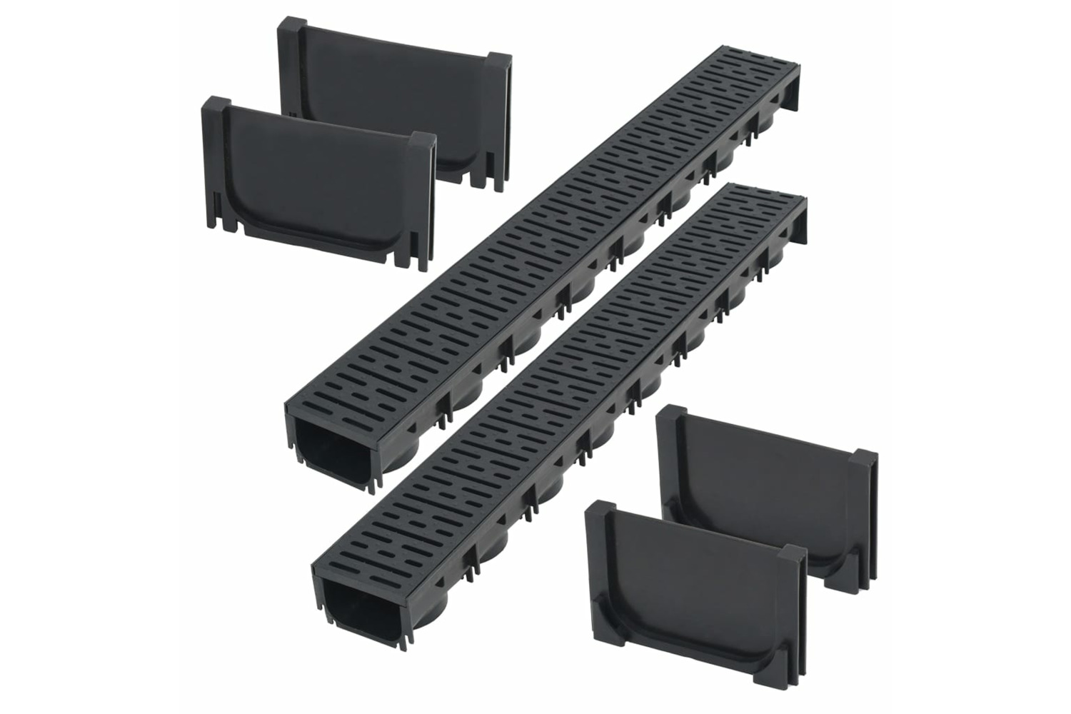 vidaXL 275500 Drainage Channels Plastic 2 M