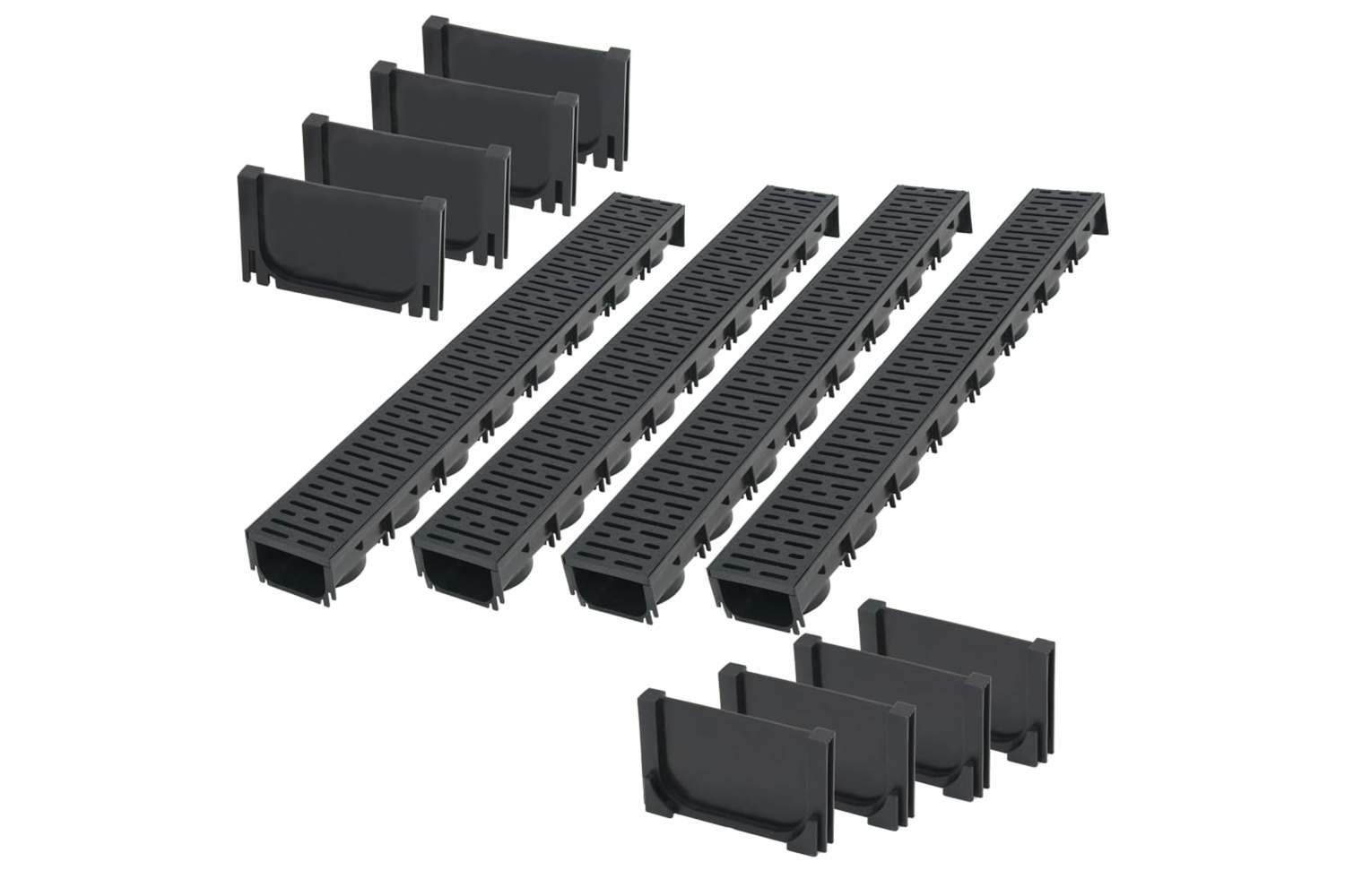 vidaXL 275502 Drainage Channels Plastic 4 M