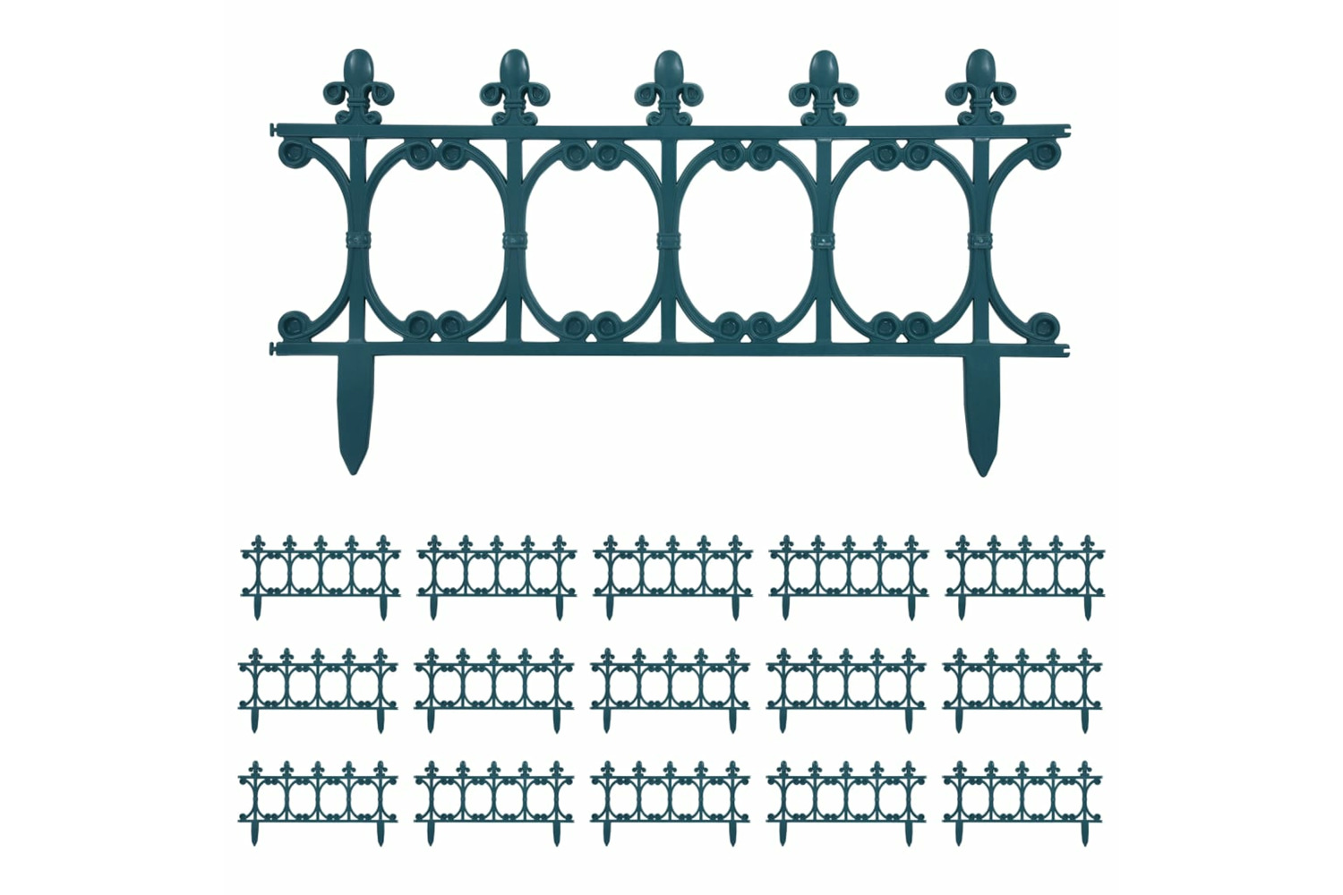 vidaXL 48619 Lawn Edgings 16 Pcs Green 10 M Pp