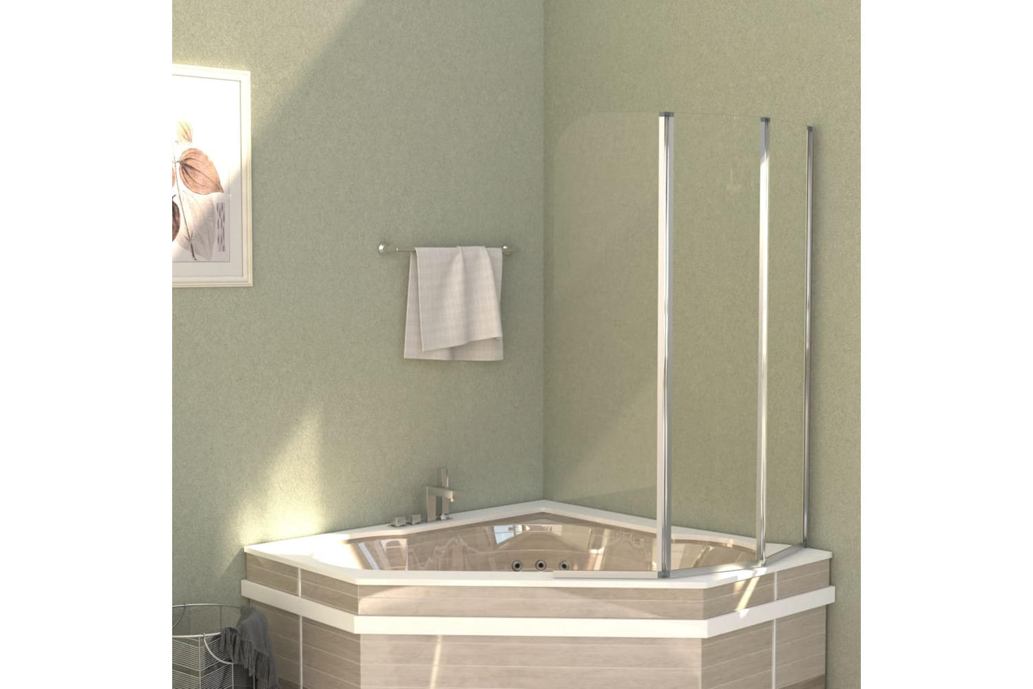 vidaXL 146228 Bath Enclosures 2 Pcs 104x130cm Tempered Glass Transparent