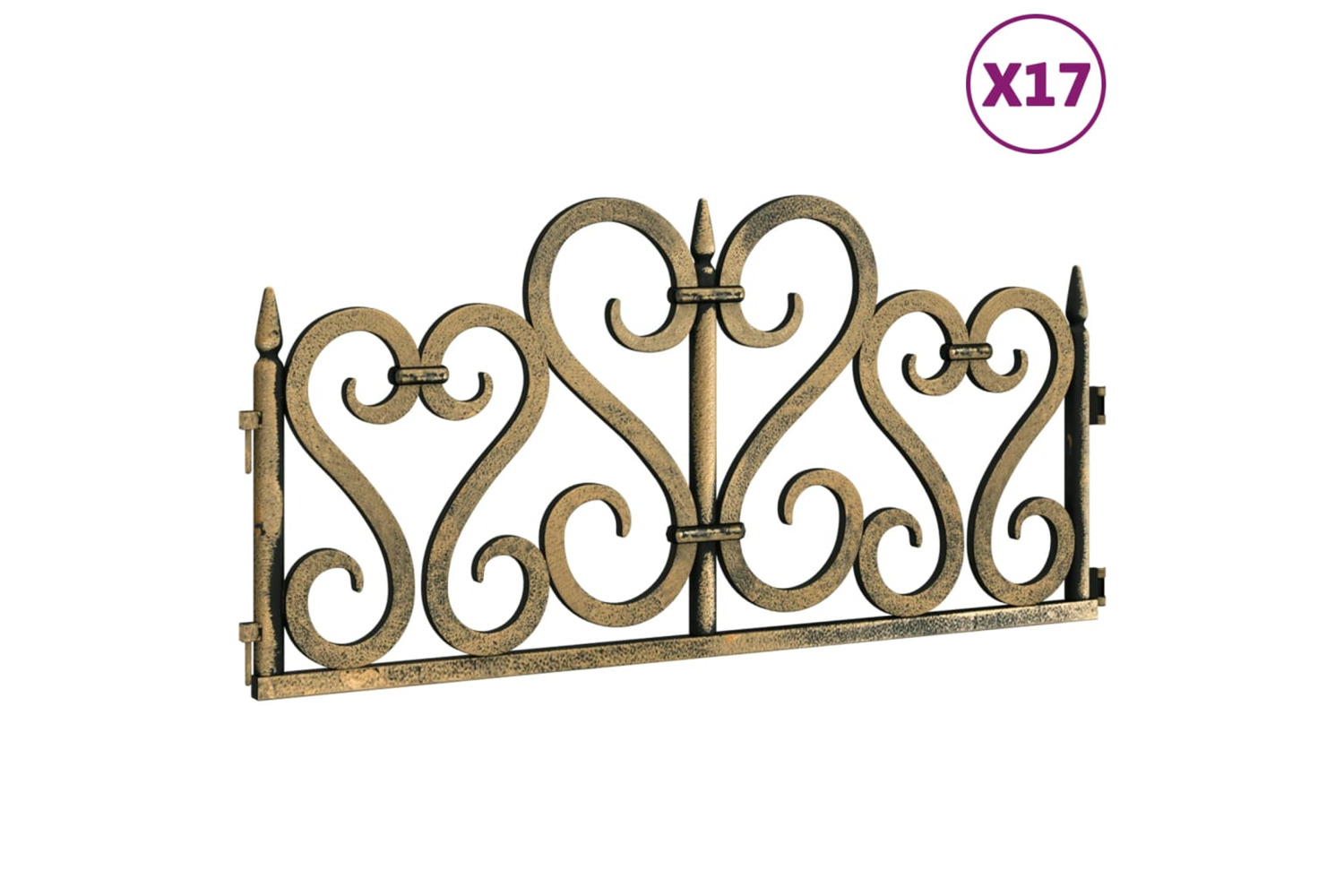 vidaXL 318298 Lawn Edgings 17 Pcs Gold 10 M Pp