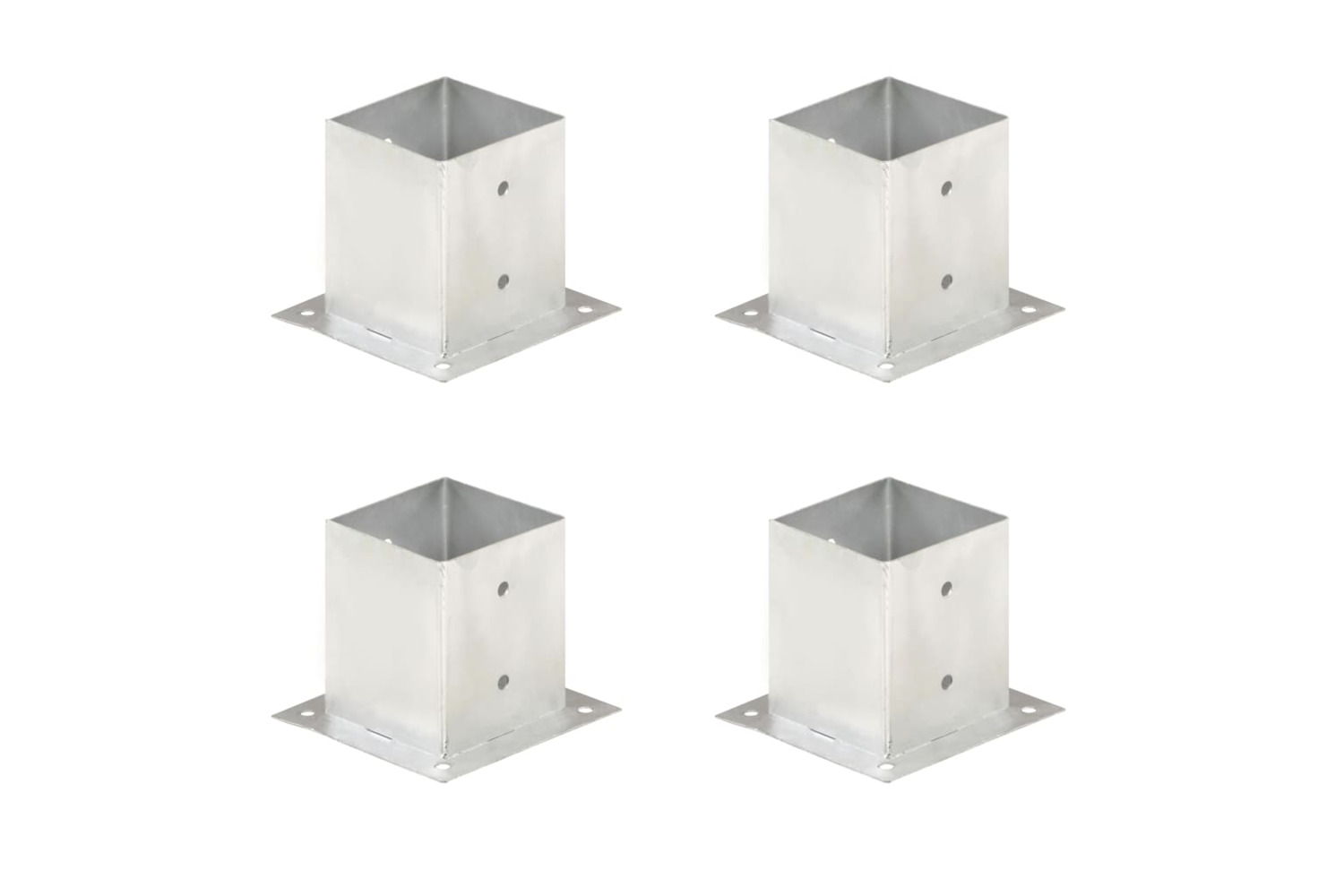 vidaXL 145451 Post Anchors 4 Pcs Galvanised Metal 121mm