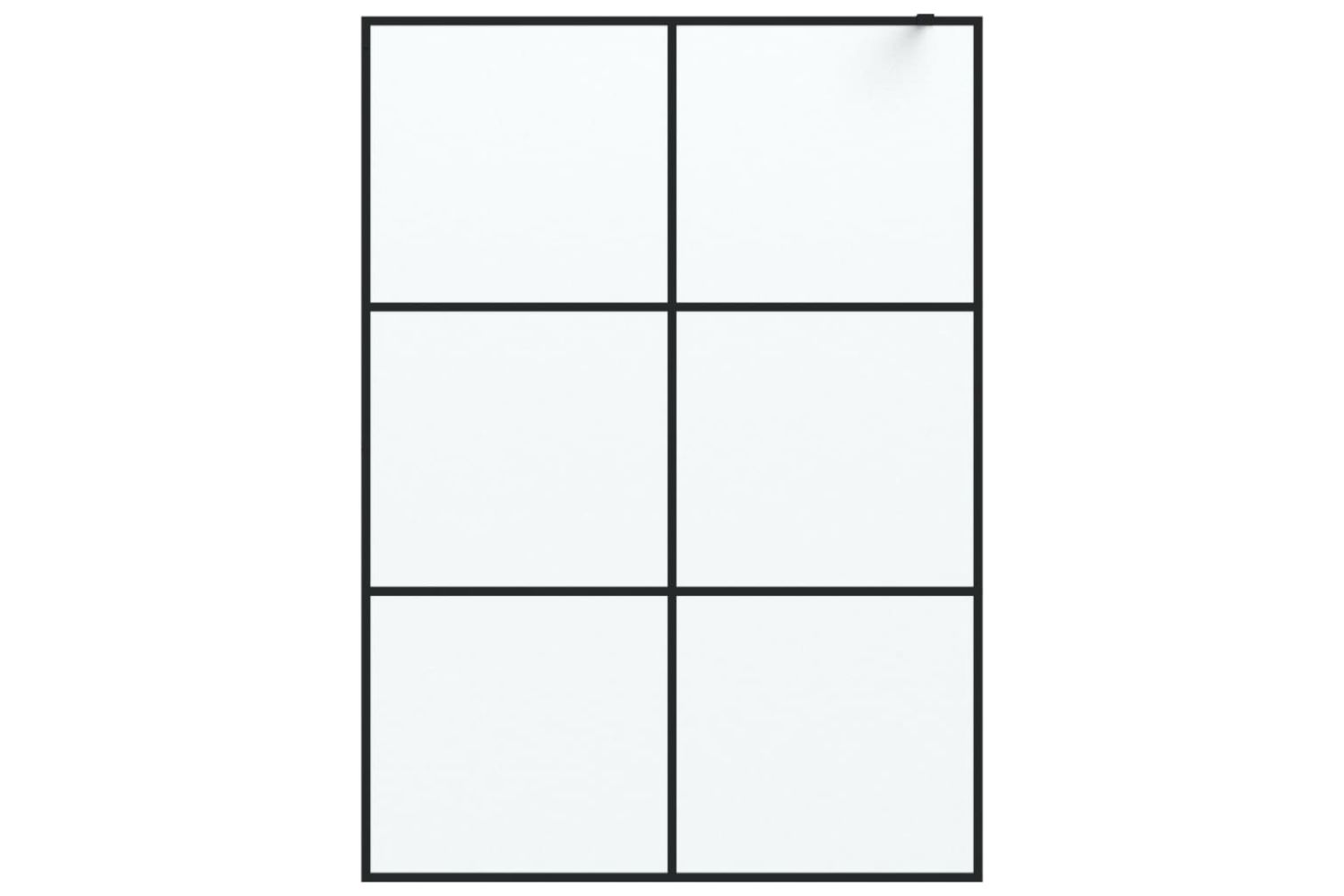 vidaXL 152114 Walk-in Shower Wall Black 140x195cm Frosted Esg Glass