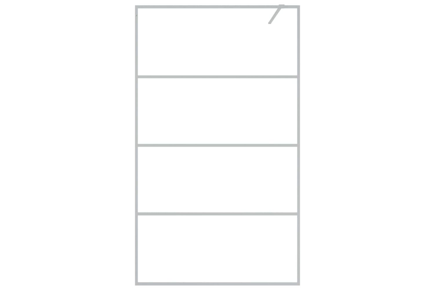 vidaXL 152138 Walk-in Shower Wall Silver 115x195cm Clear Esg Glass