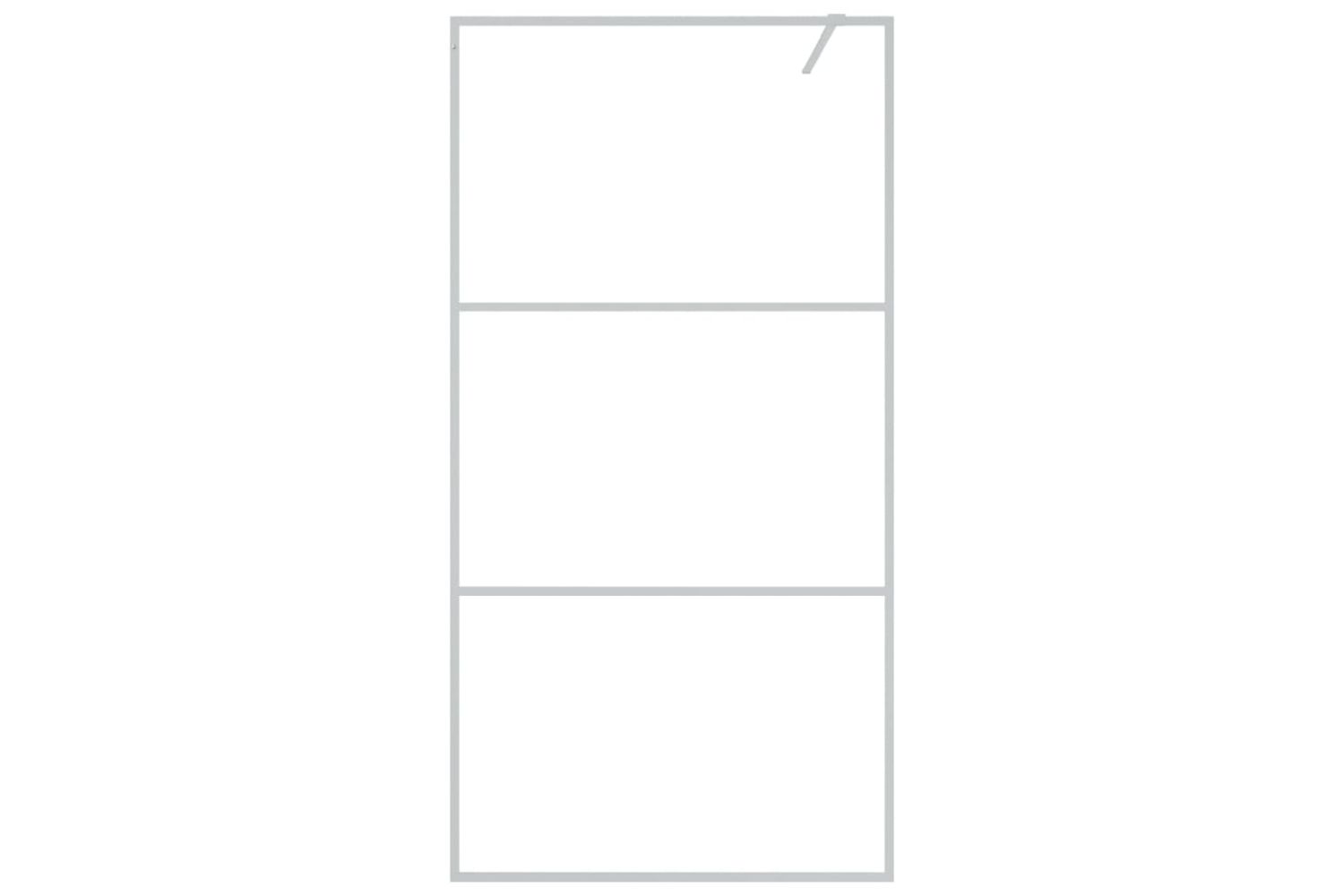 vidaXL 152117 Walk-in Shower Wall Silver 100x195cm Clear Esg Glass