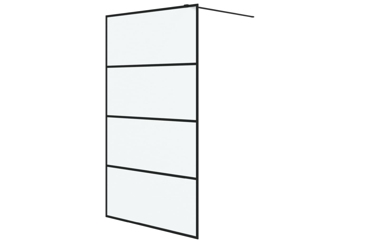 vidaXL 152133 Walk-in Shower Wall Black 115x195cm Frosted Esg Glass