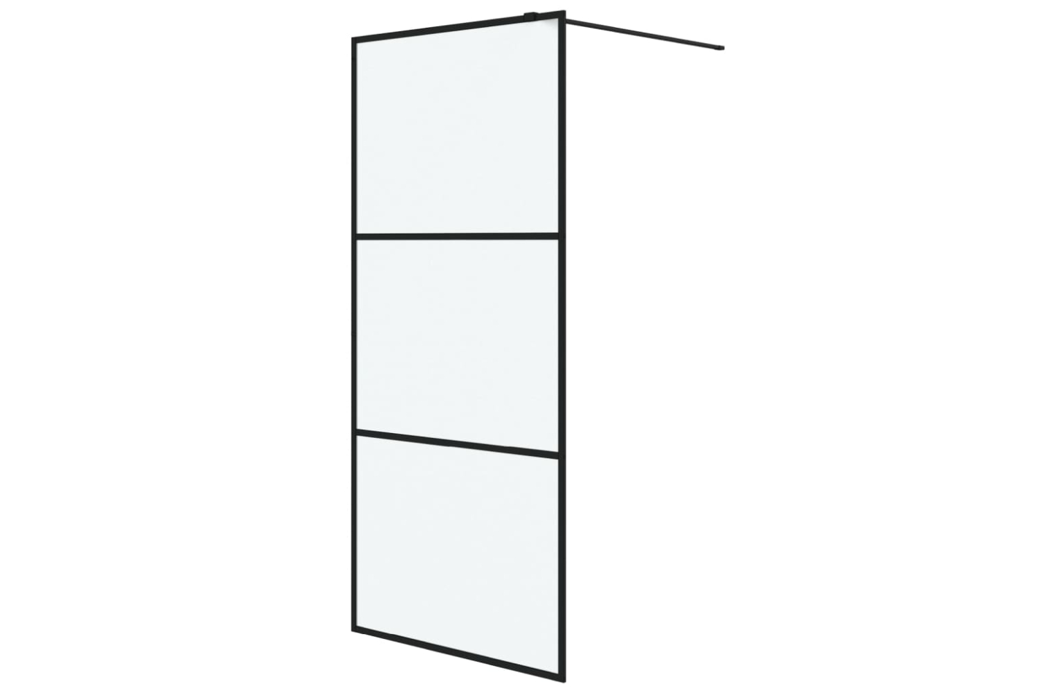 vidaXL 152111 Walk-in Shower Wall Black 90x195cm Frosted Esg Glass