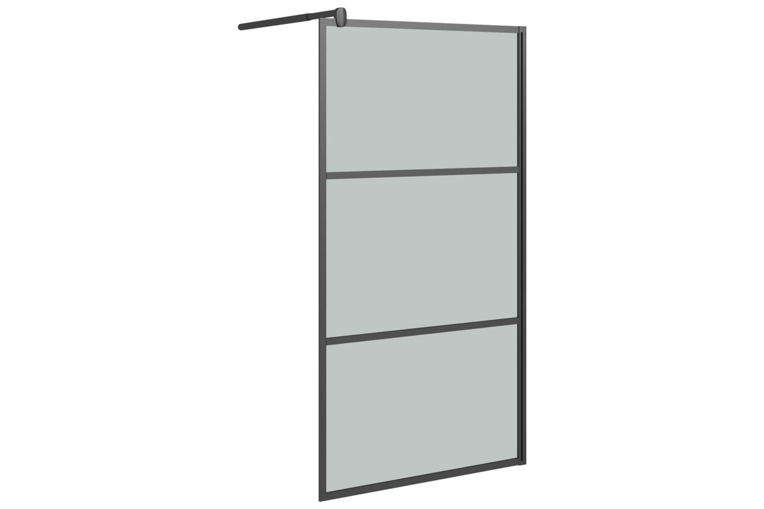 vidaXL 151891 Walk-in Shower Wall 100x195cm Dark Esg Glass Black