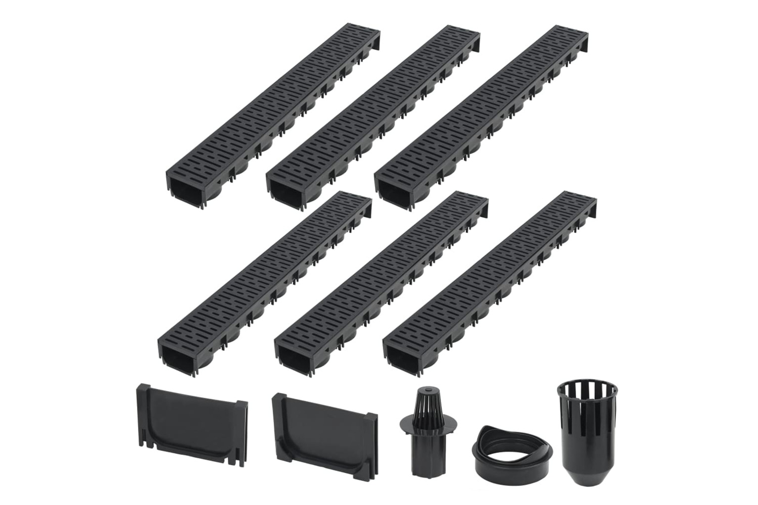 vidaXL 142880 Drainage Channels 6 Pcs Plastic 6 M