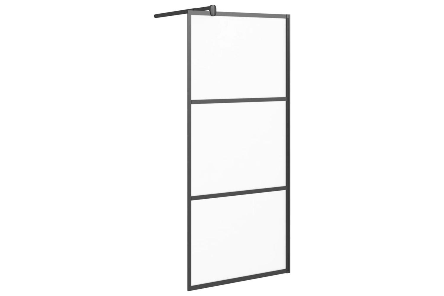 vidaXL 151877 Walk-in Shower Wall 90x195cm Frosted Esg Glass Black