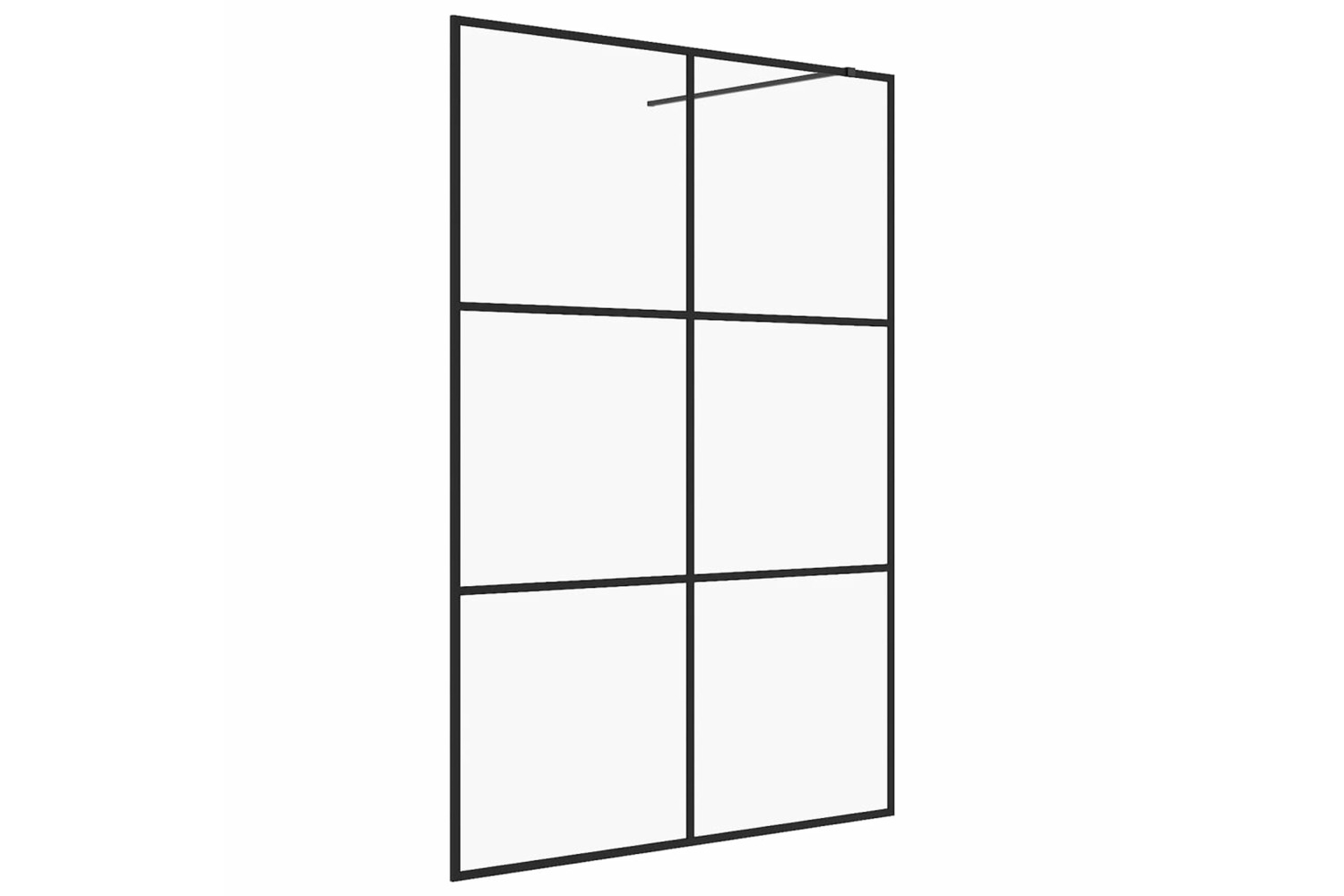 vidaXL 151027 Walk-in Shower Wall With Clear Esg Glass 140x195cm Black