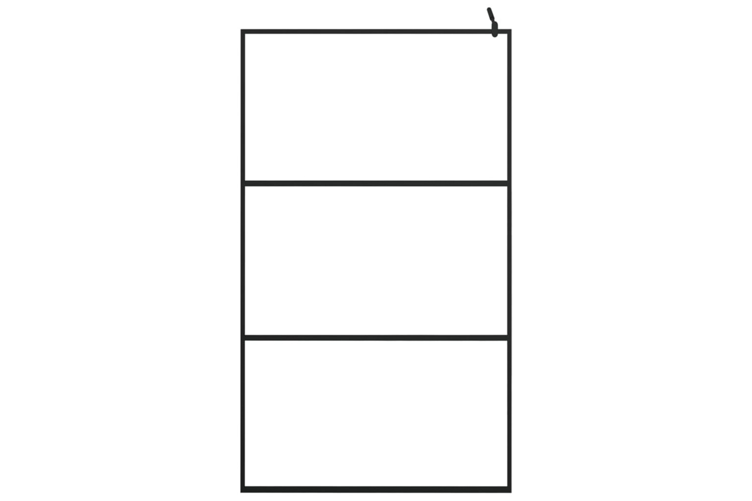 vidaXL 149151 Walk-in Shower Wall With Clear Esg Glass Black 115x195cm