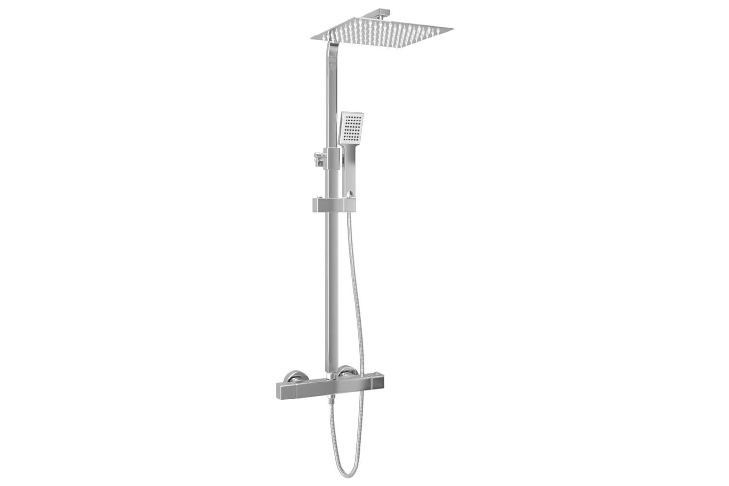 vidaXL 145053 Dual Head Shower Set With Thermostat Stainless Steel