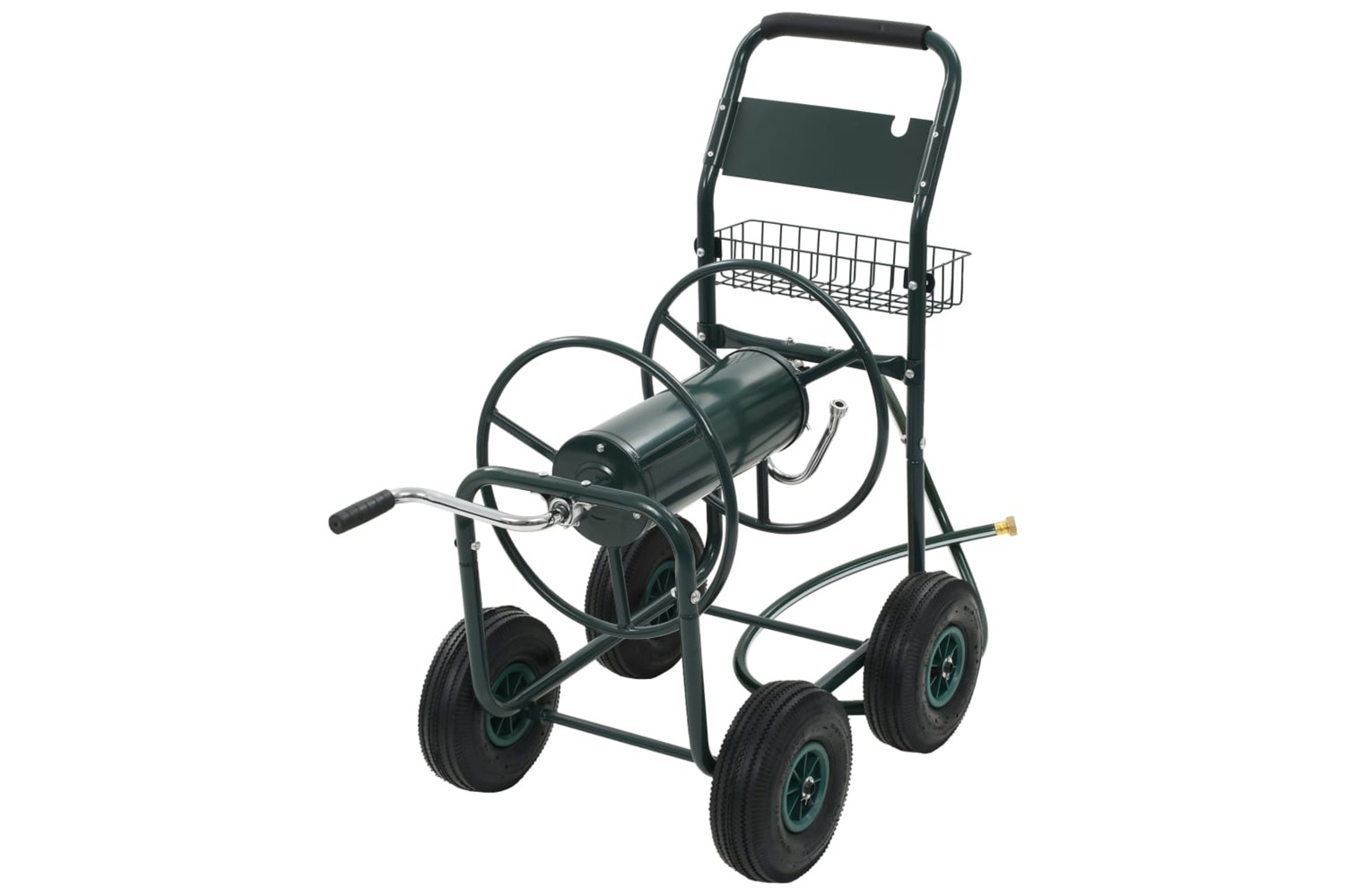 vidaXL 143777 Garden Hose Trolley With 1/2" Hose Connector 75 M Steel