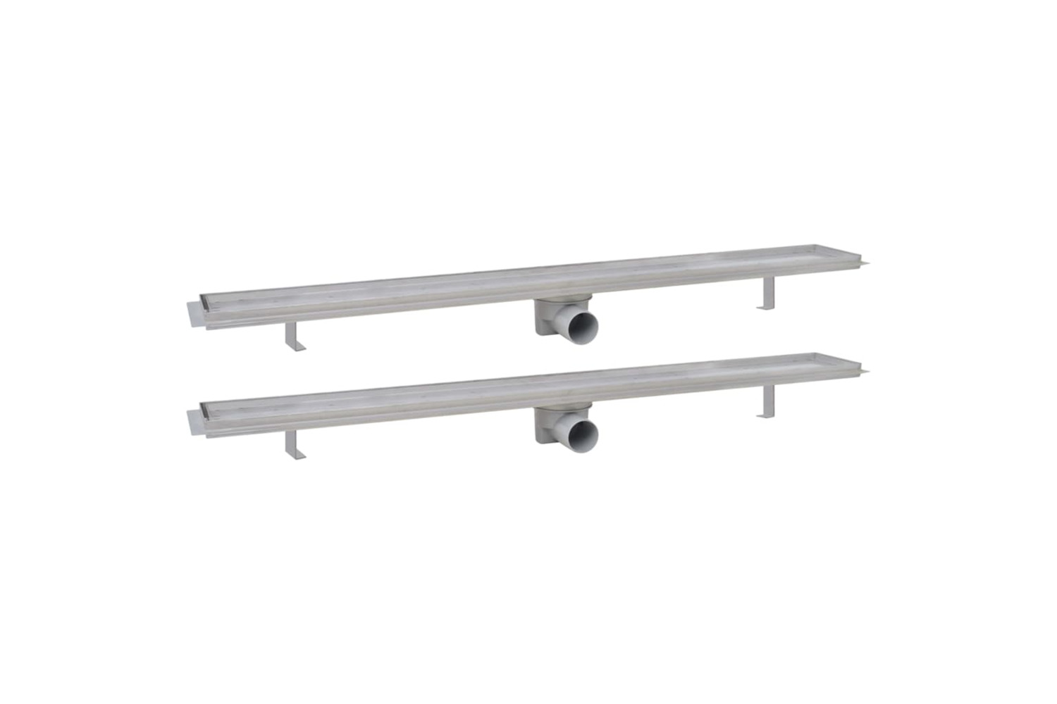 vidaXL 275952 Linear Shower Drain 2 Pcs 1030x140mm Stainless Steel