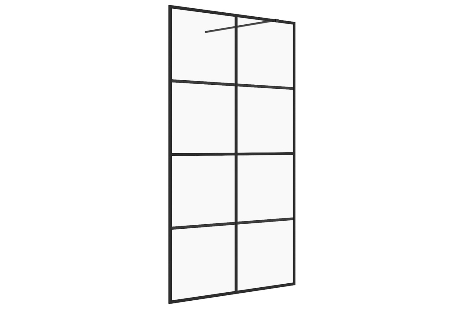 vidaXL 151035 Walk-in Shower Wall With Clear Esg Glass 100x195cm Black
