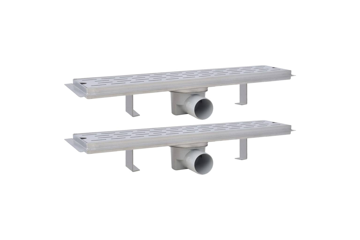 vidaXL 275953 Linear Shower Drain 2 Pcs Line 530x140mm Stainless Steel