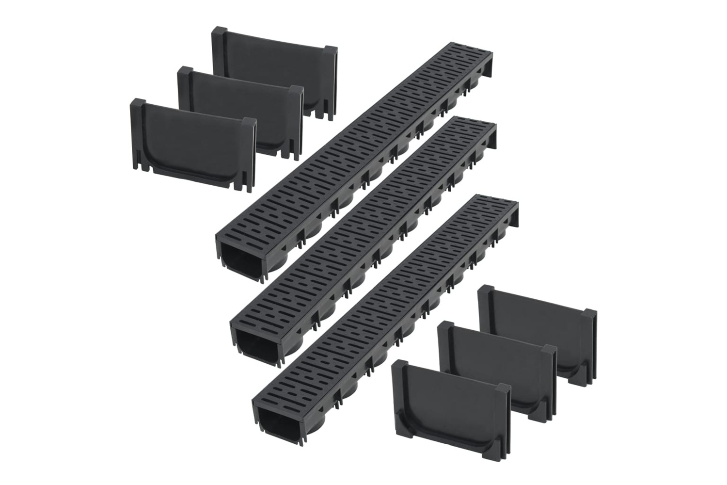 vidaXL 275501 Drainage Channels Plastic 3 M