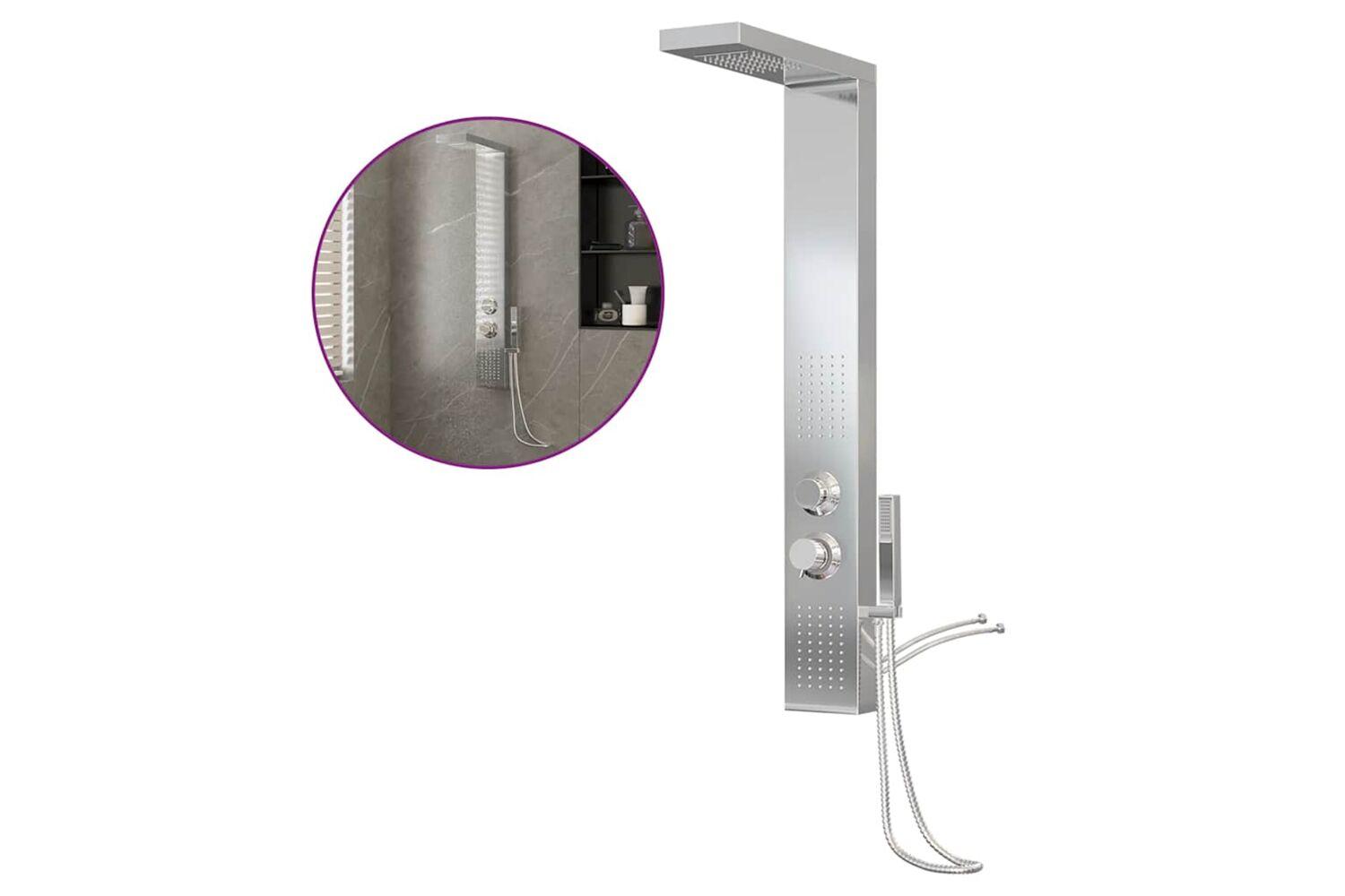 vidaXL 151414 Shower Panel System Stainless Steel Square