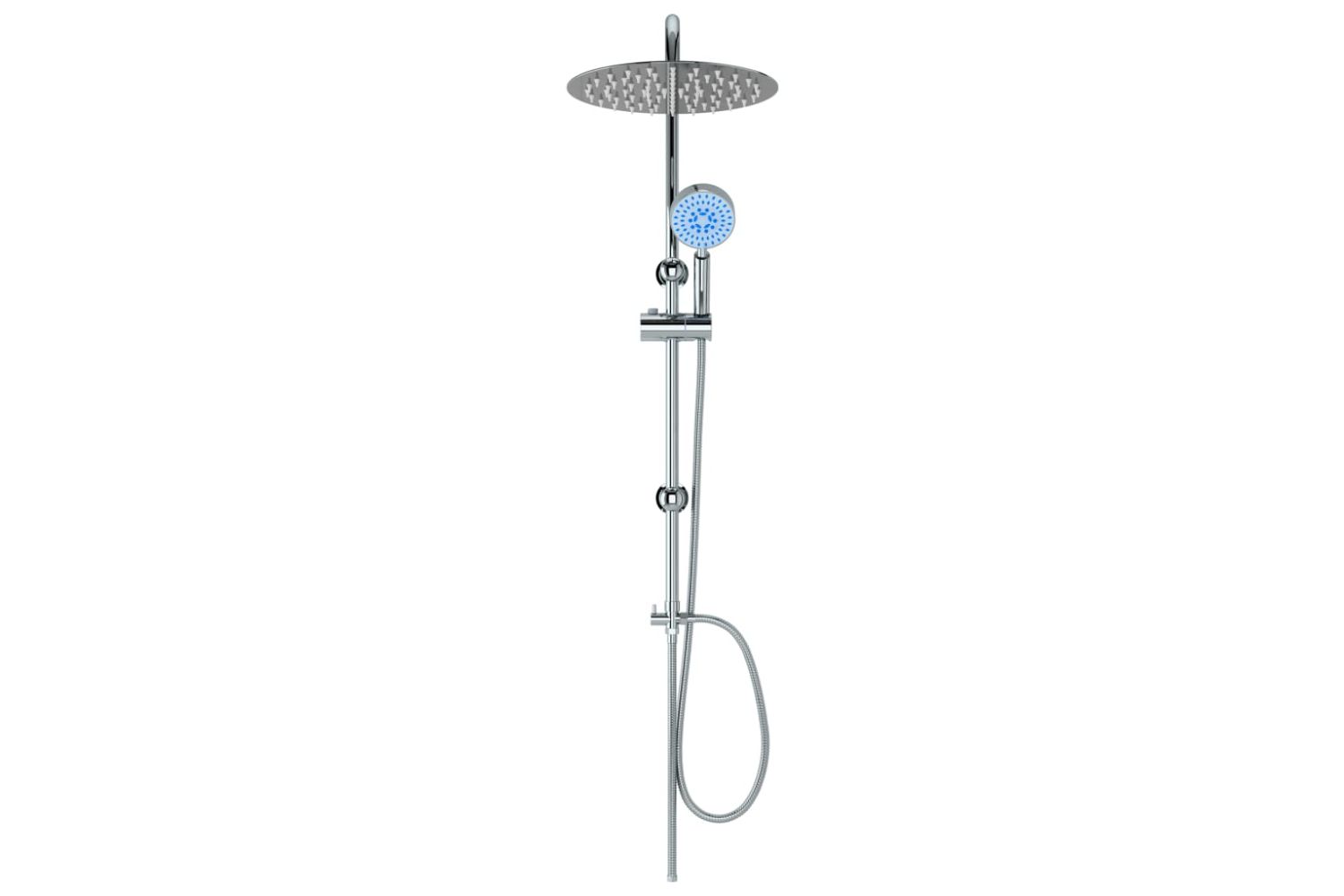 vidaXL 145056 Dual Head Shower Set With Hand Shower Stainless Steel