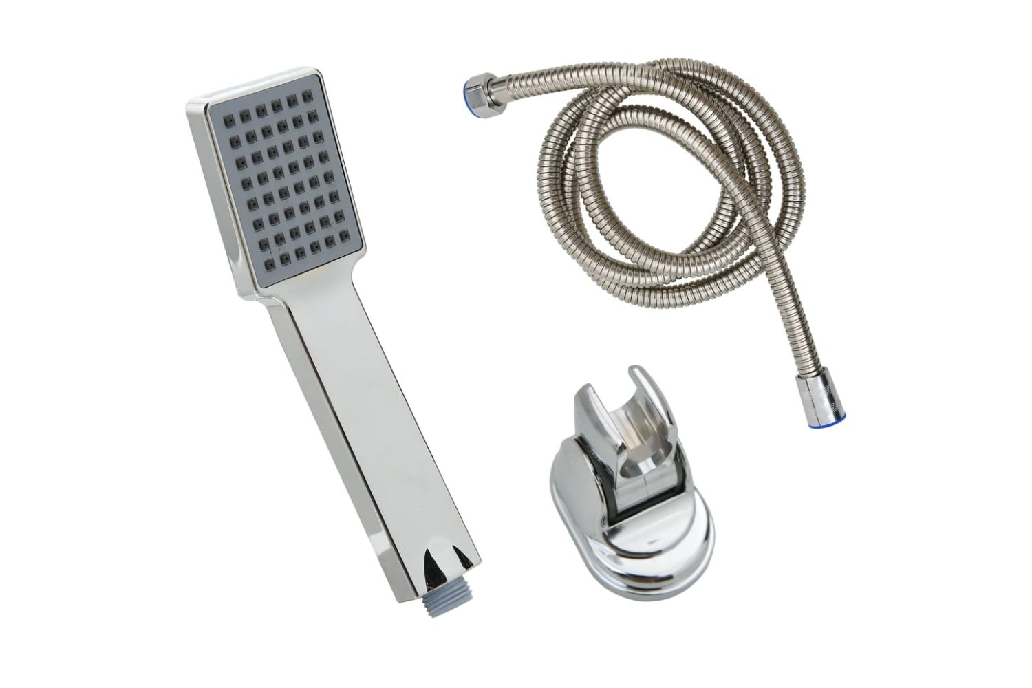 vidaXL 146490 Handheld Shower Head With 1.5 M Hose Chrome