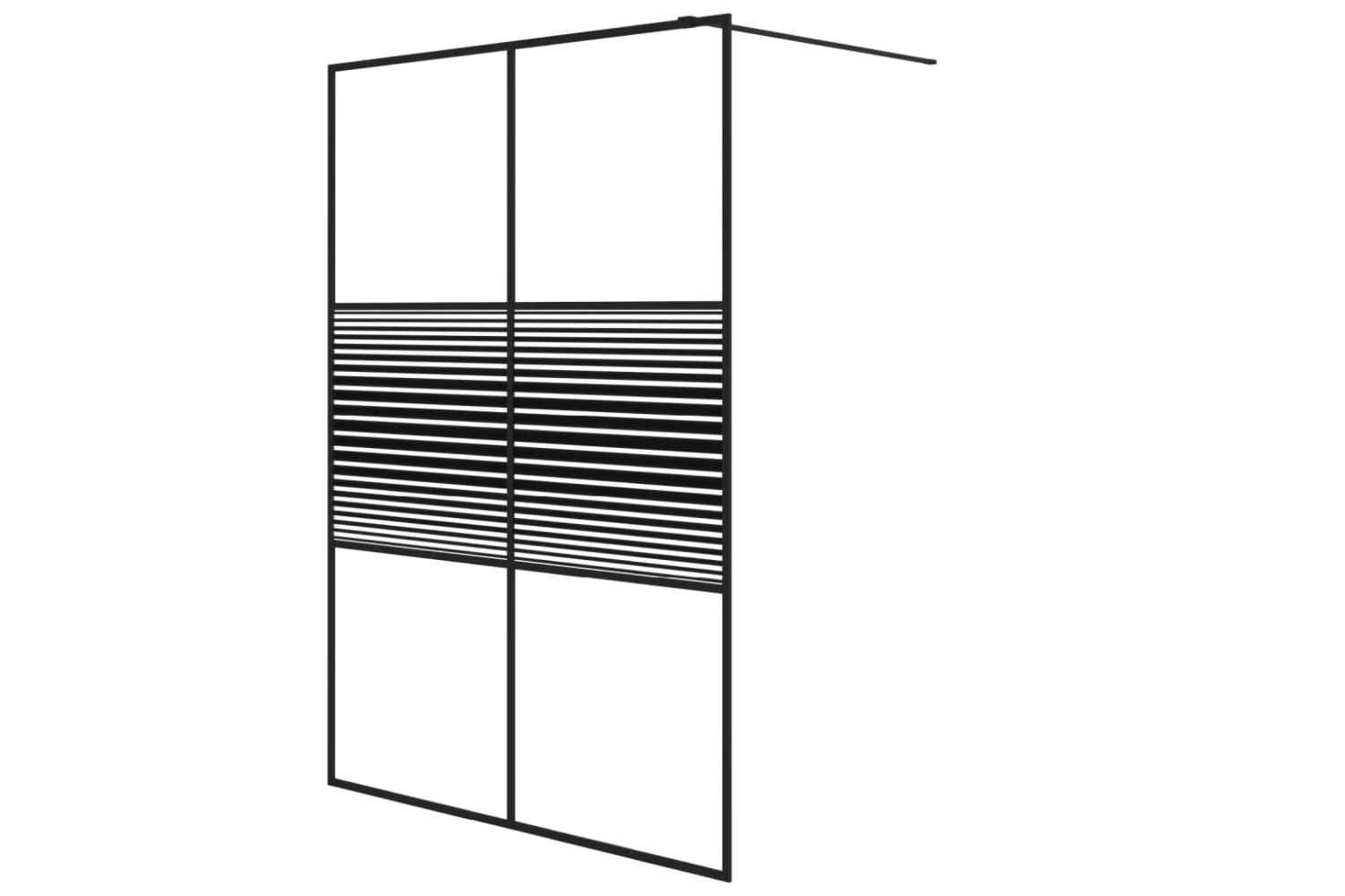 vidaXL 152149 Walk-in Shower Wall Black 140x195cm Clear Esg Glass