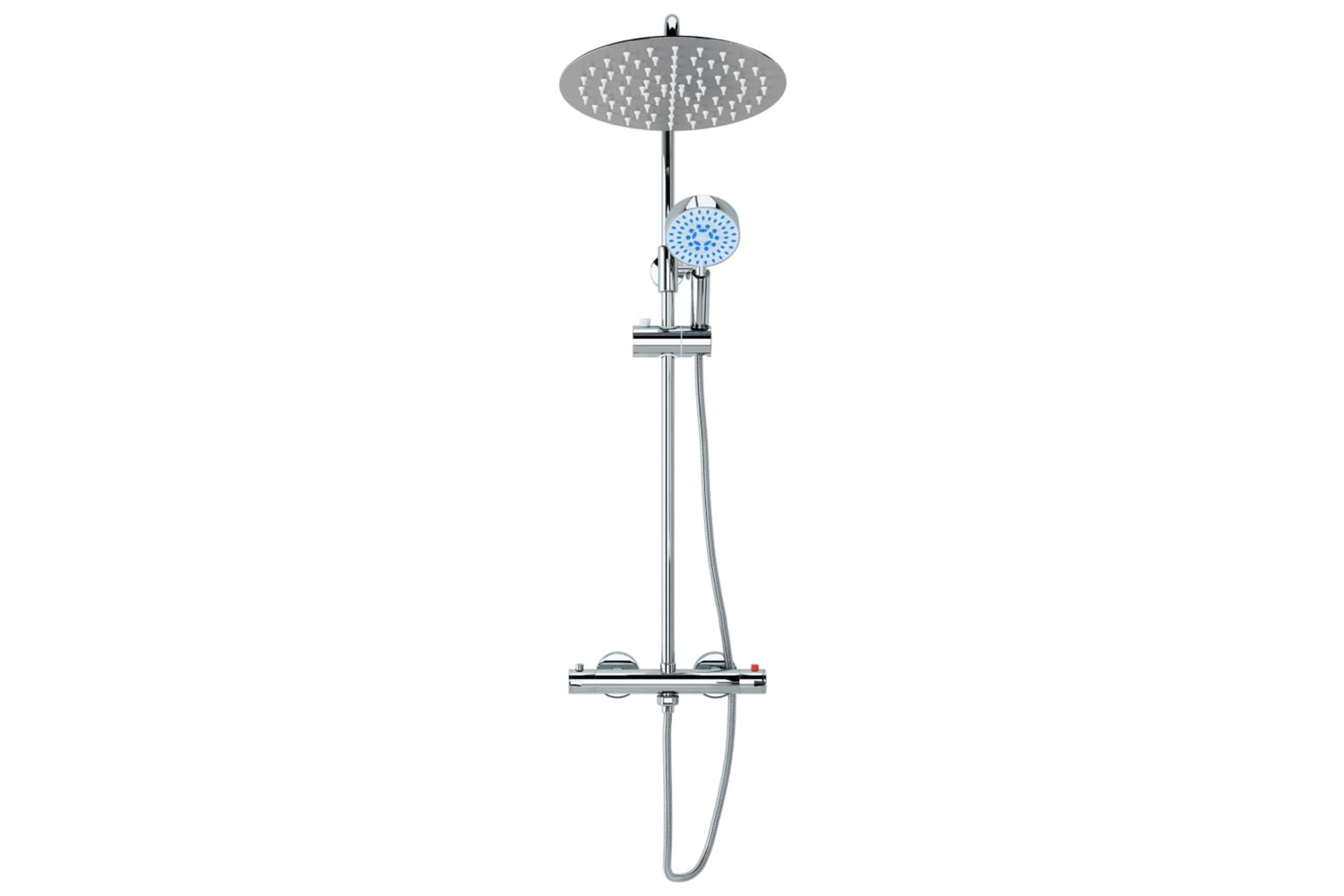 vidaXL 145054 Dual Head Shower Set With Thermostat Stainless Steel