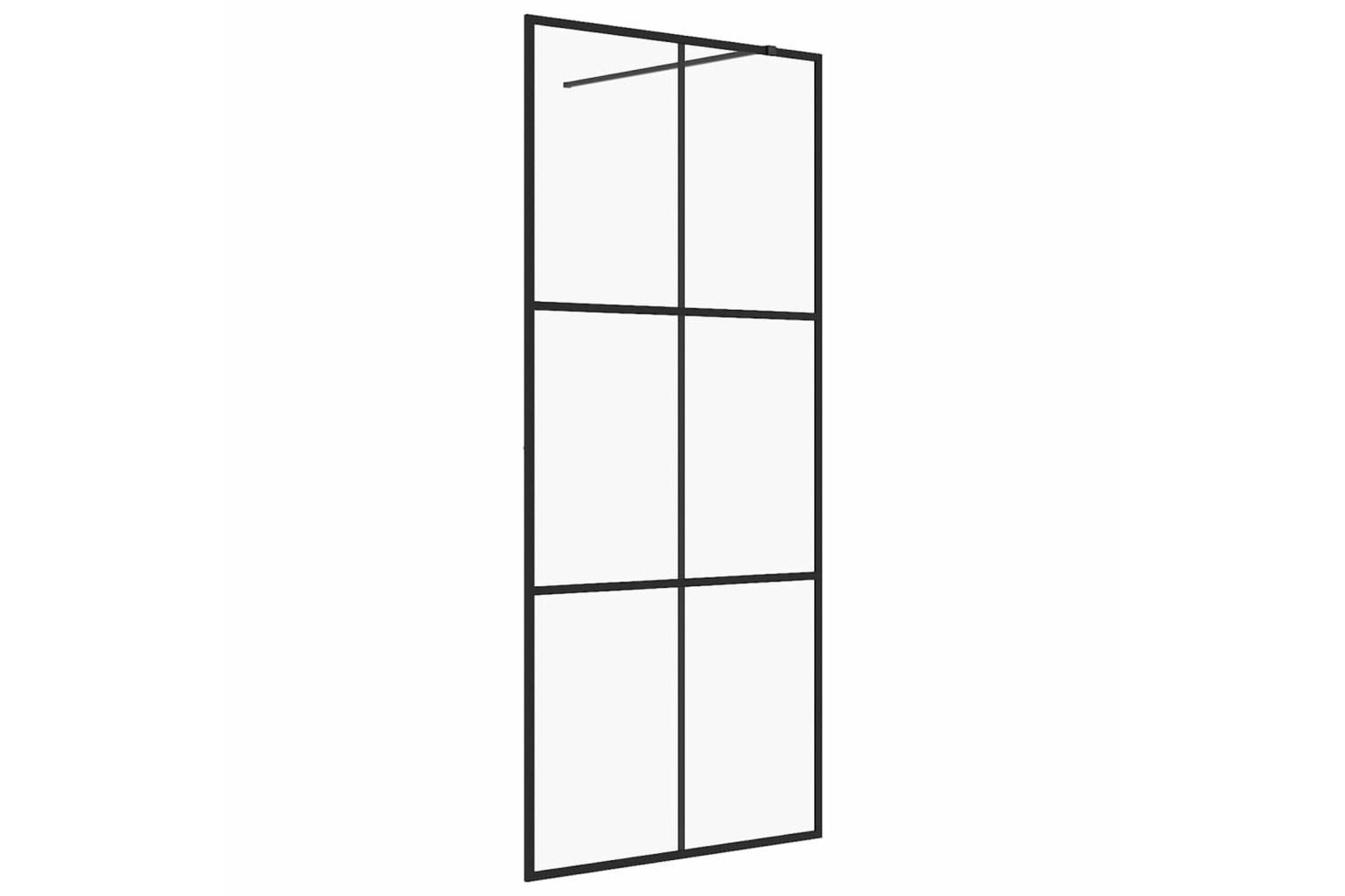 vidaXL 151025 Walk-in Shower Wall With Clear Esg Glass 100x195cm Black