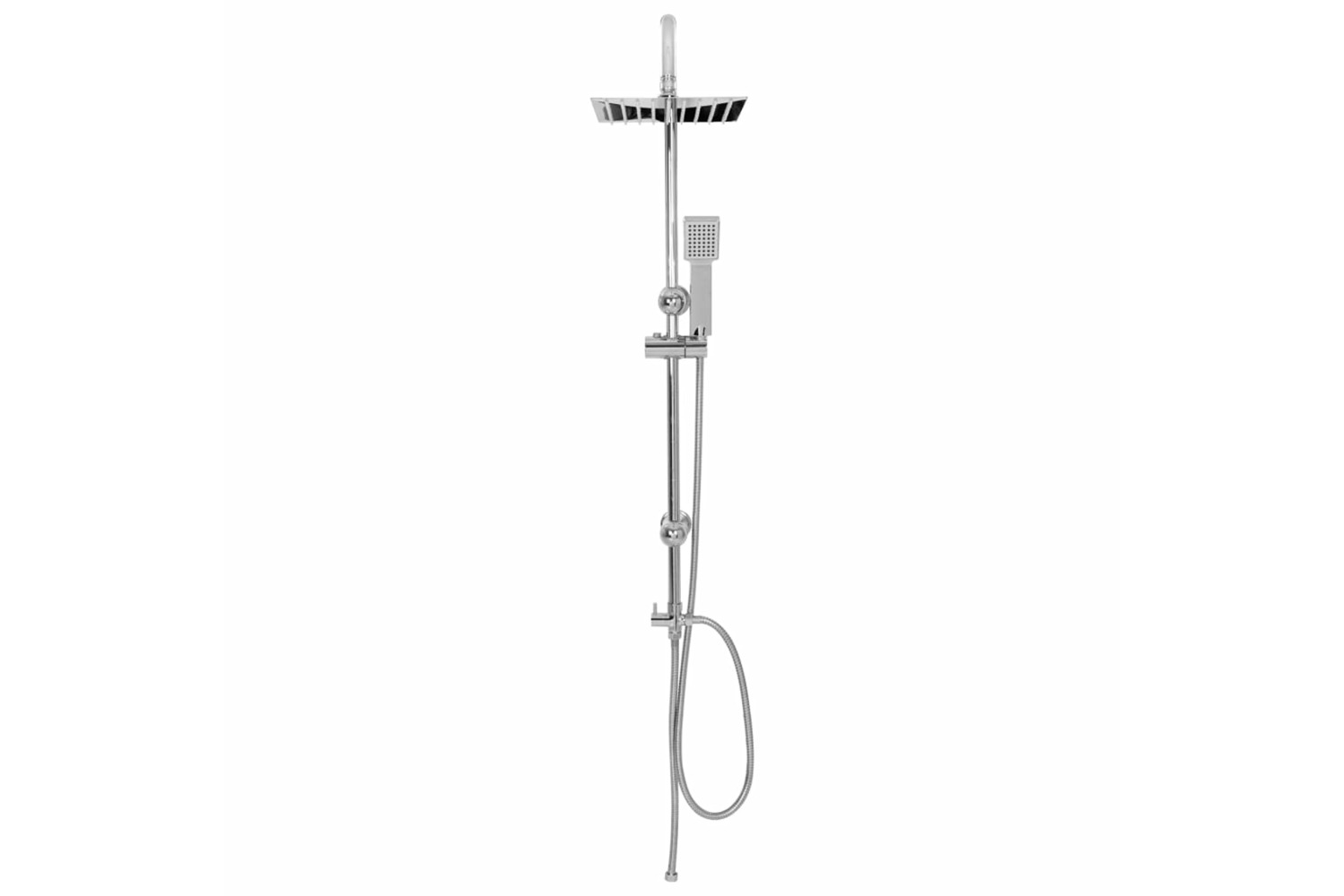 vidaXL 145055 Dual Head Shower Set with Hand Shower | Silver