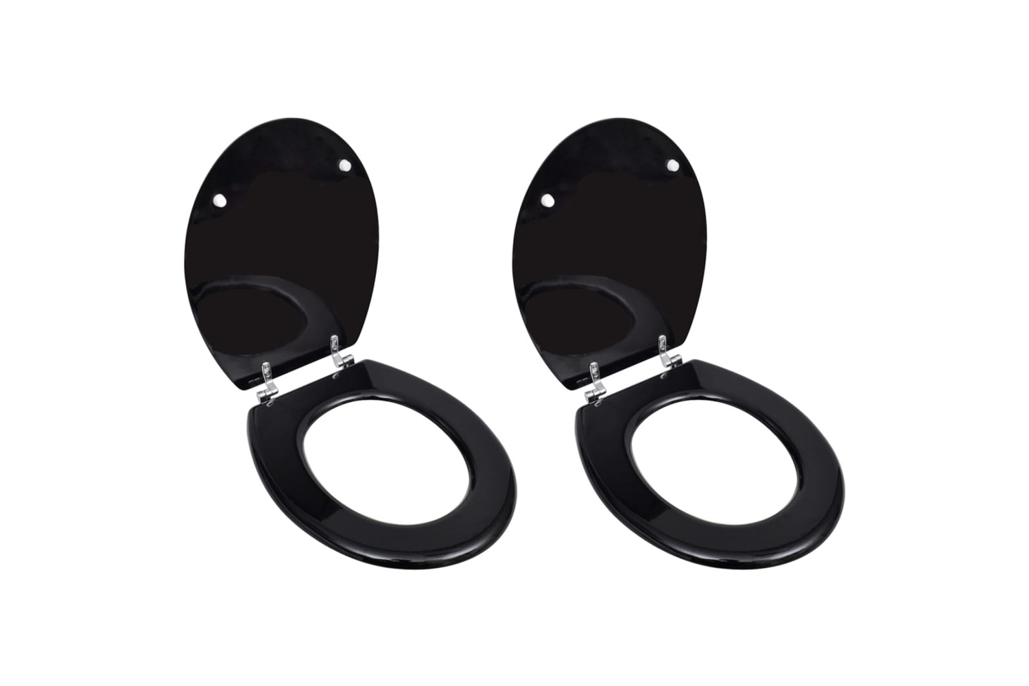 vidaXL 275908 Toilet Seats With Lids 2 Pcs Mdf Black