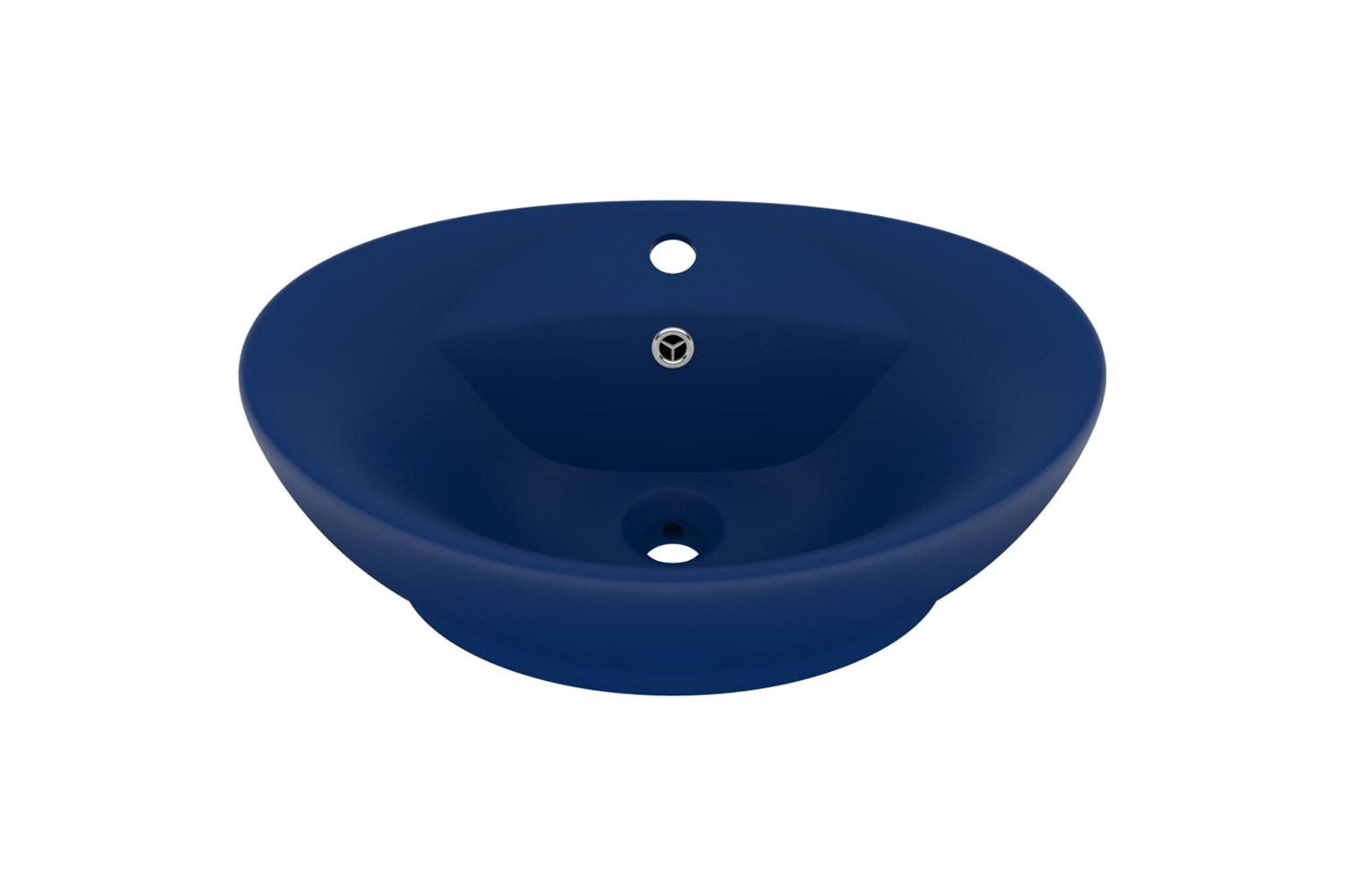 vidaXL 146935 Luxury Basin Overflow Oval Matt Dark Blue 58.5x39cm Ceramic