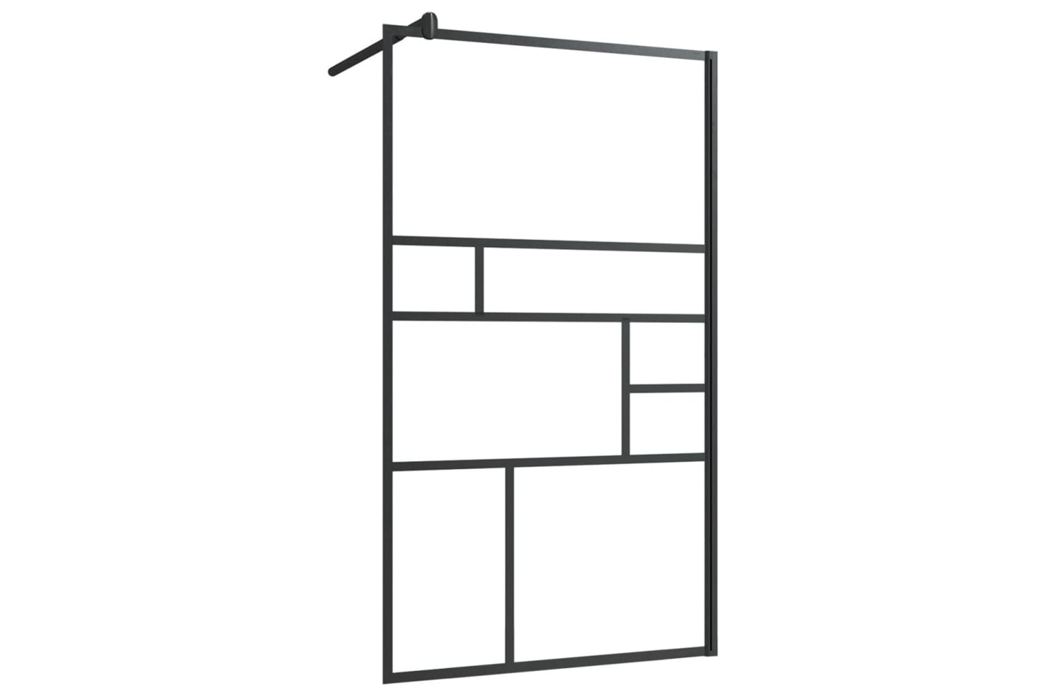 vidaXL 150753 Walk-in Shower Wall With Clear Esg Glass 90x195cm Black