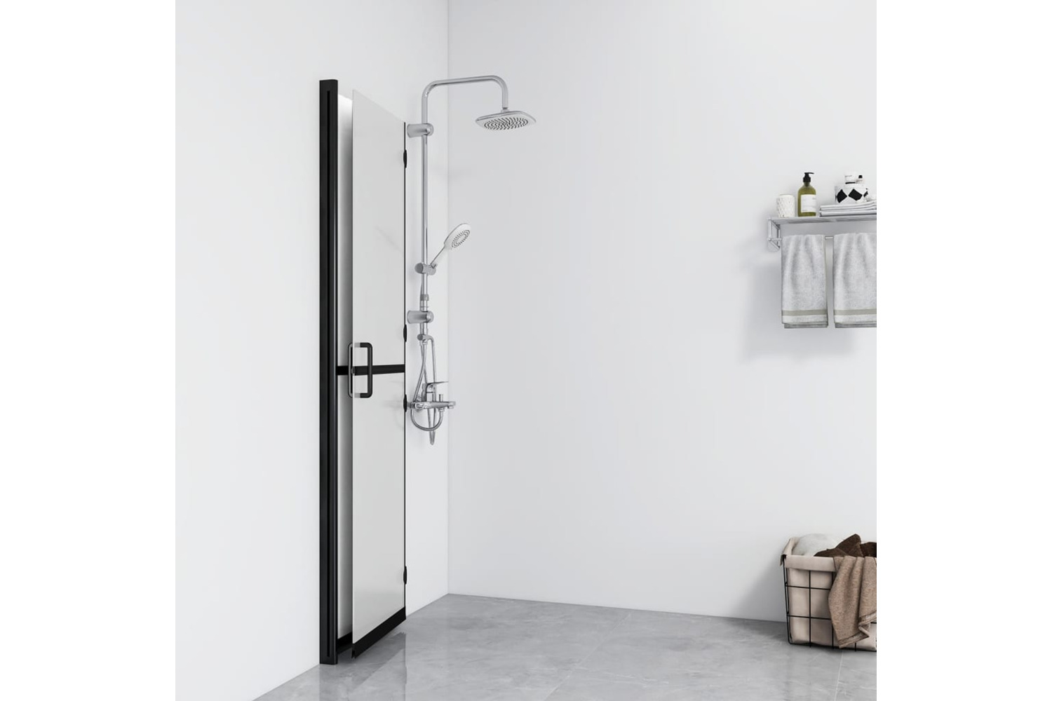 vidaXL 151192 Foldable Walk-in Shower Wall Frosted Esg Glass 70x190cm