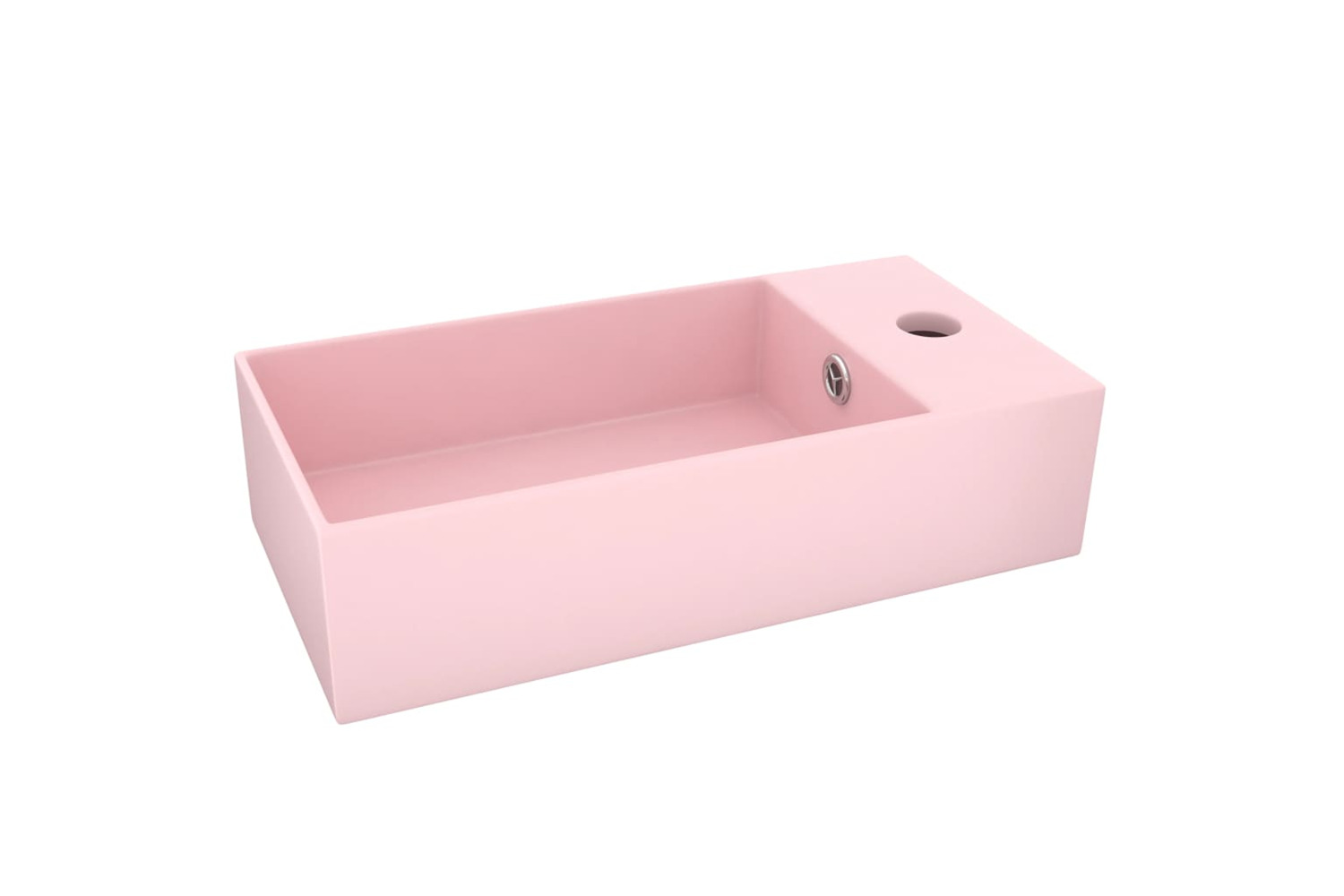 vidaXL 146988 Bathroom Sink With Overflow Ceramic Matt Pink