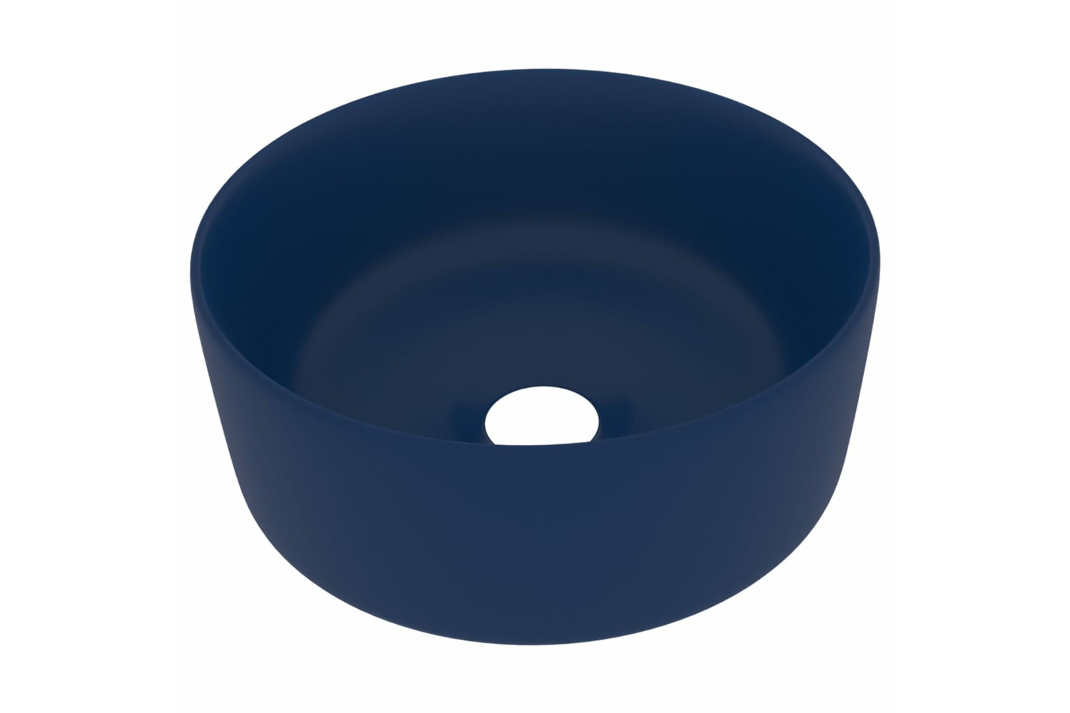 vidaXL 147012 Luxury Wash Basin Round Matt Dark Blue 40x15cm Ceramic