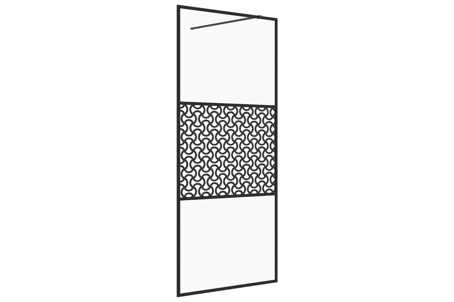 vidaXL 151030 Walk-in Shower Wall With Clear Esg Glass 100x195cm Black