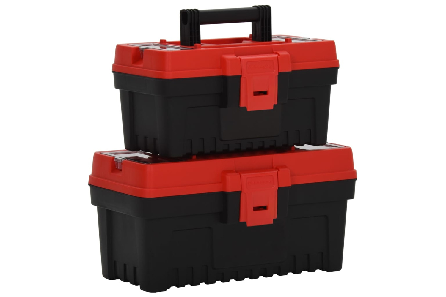 vidaXL 152102 2 Piece Tool Box Set Black And Red Polypropylene
