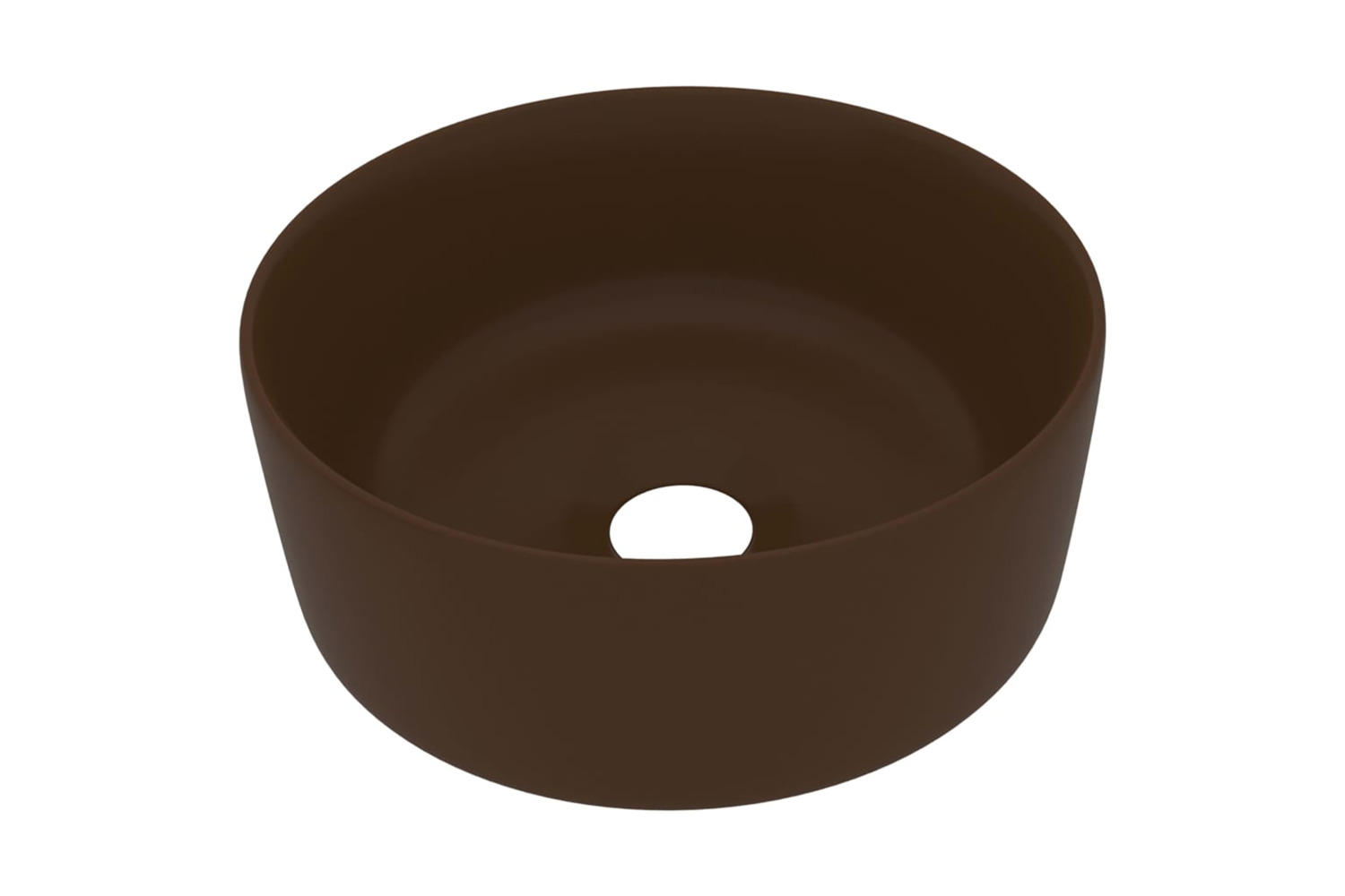 vidaXL 147017 Luxury Wash Basin Round Matt Dark Brown 40x15cm Ceramic