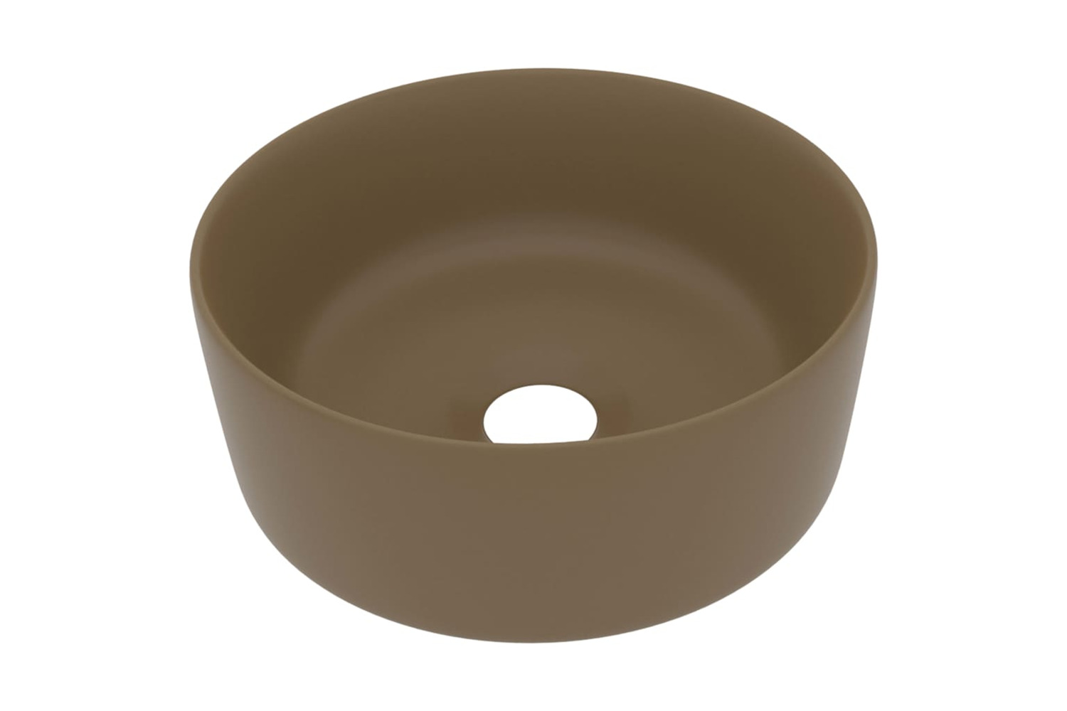 vidaXL 147018 Luxury Wash Basin Round Matt Cream 40x15cm Ceramic