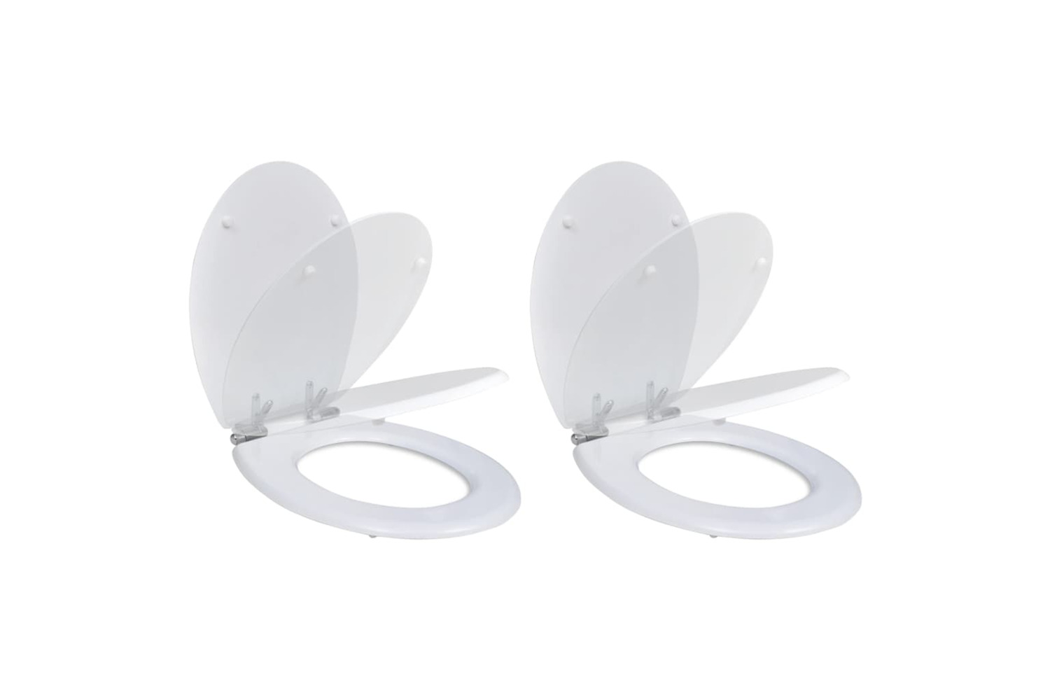 vidaXL 275885 Toilet Seats With Soft Close Lids 2 Pcs Mdf White