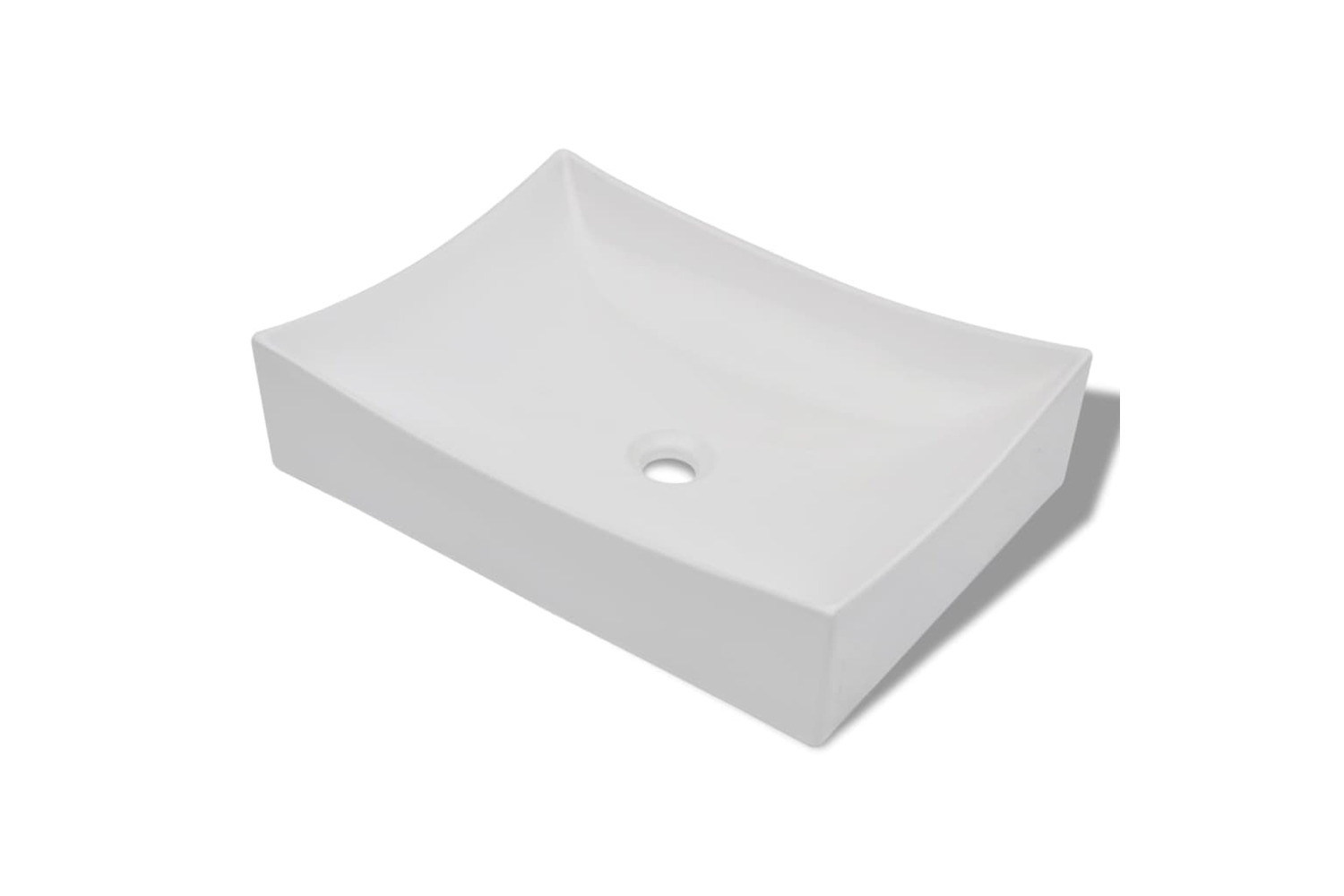 vidaXL 140700 Bathroom Ceramic Porcelain Sink Art Basin White High Gloss