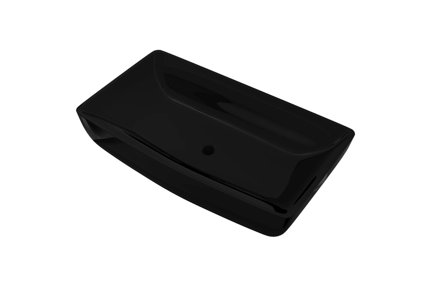 vidaXL 141923 Ceramic Bathroom Sink Basin Black Rectangular