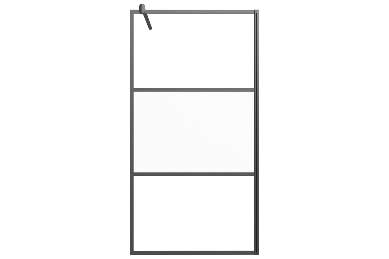 vidaXL 151874 Walk-in Shower Wall 100x195cm Half Frosted Esg Glass Black