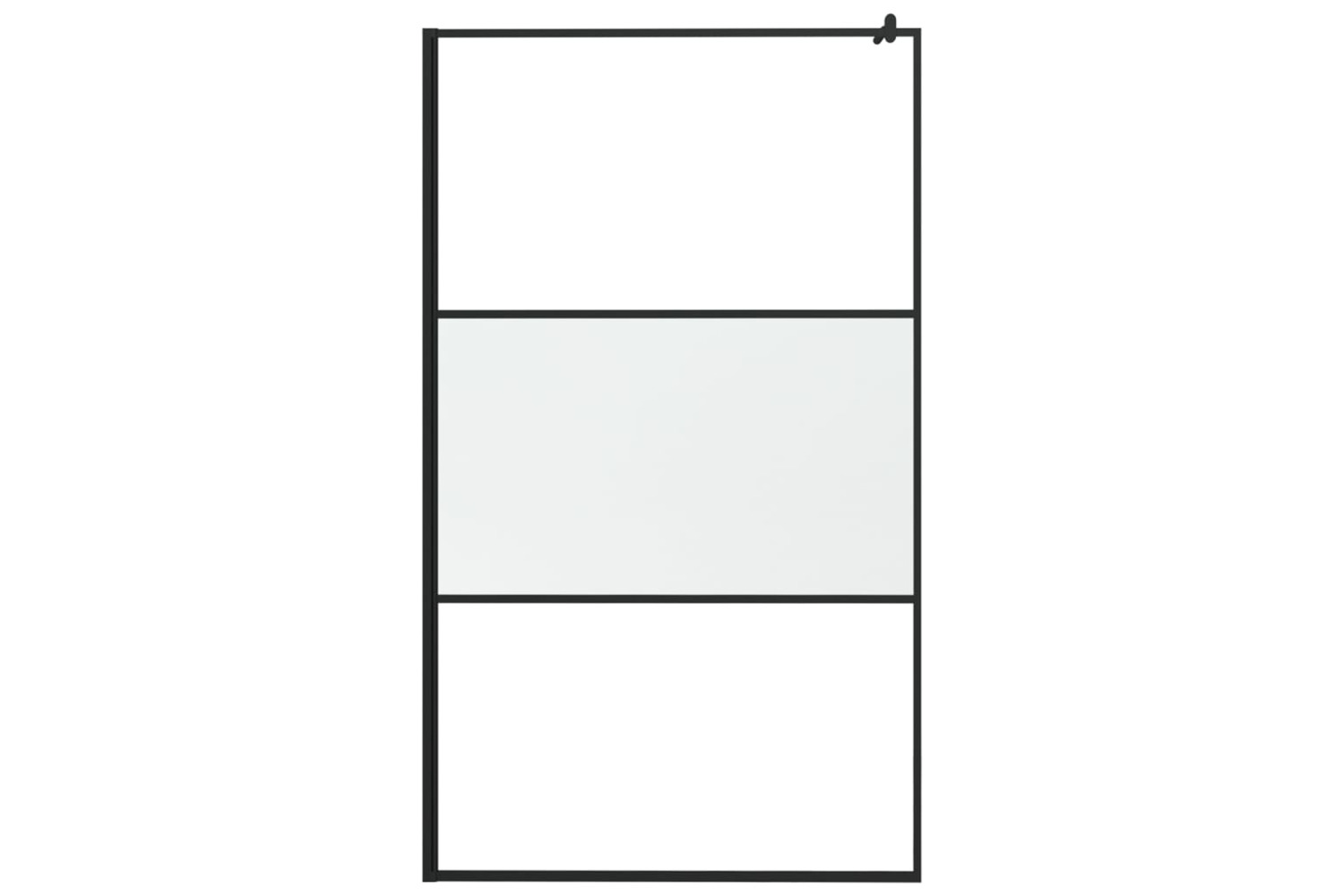vidaXL 151879 Walk-in Shower Wall 115x195cm Frosted Esg Glass Black