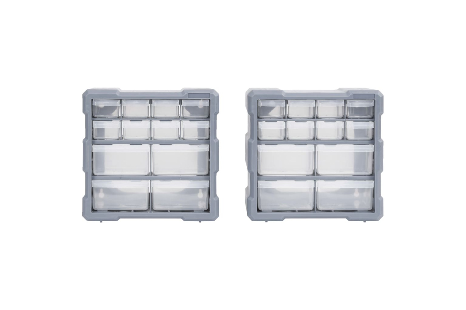 vidaXL 147582 Multi-drawer Organisers With 12 Drawers 2 Pcs 26.5x16x26cm