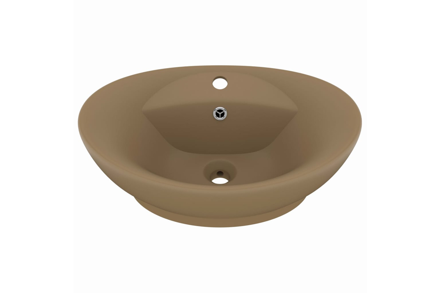 vidaXL 146941 Luxury Basin Overflow Oval Matt Cream 58.5x39cm Ceramic