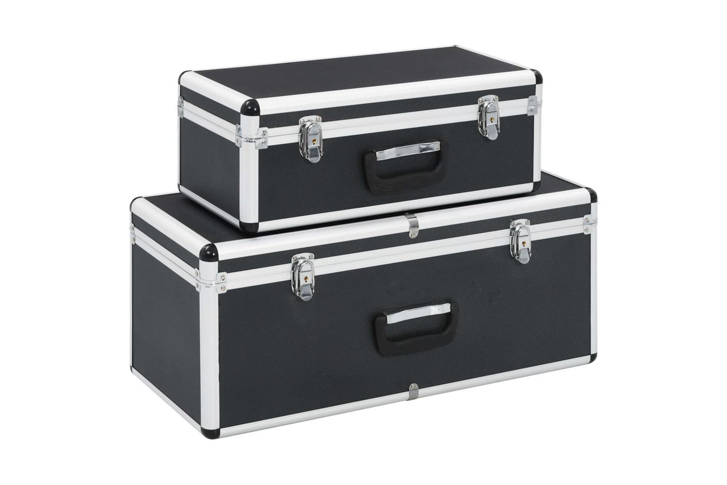 vidaXL 91851 Storage Cases 2 Pcs Black Aluminium