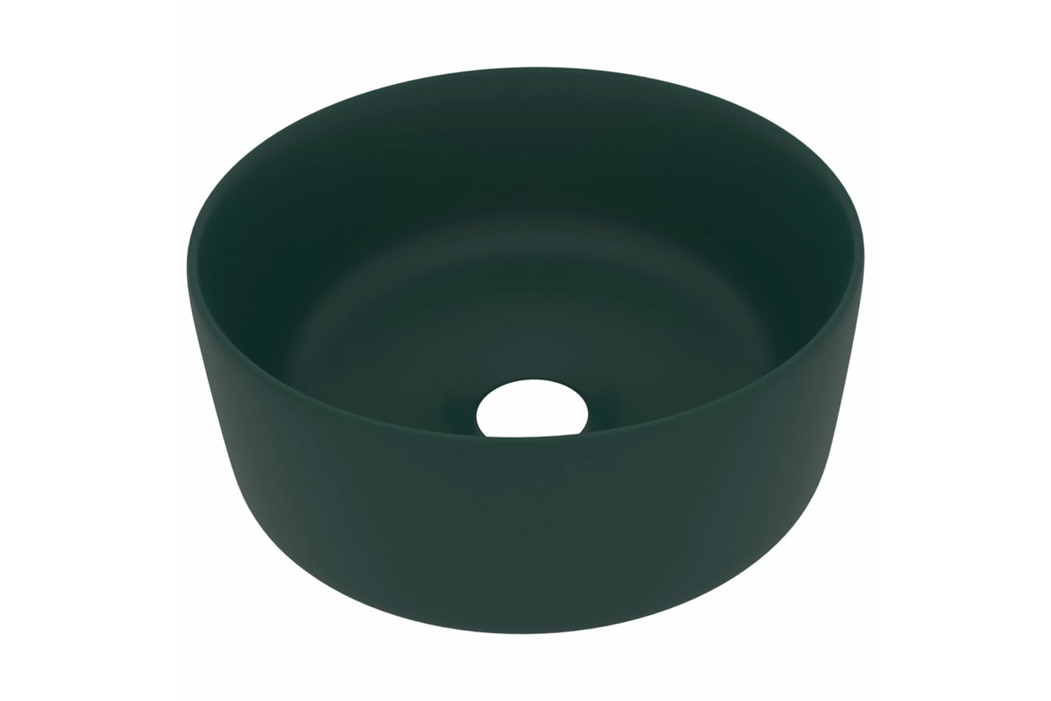 vidaXL 147014 Luxury Wash Basin Round Matt Dark Green 40x15cm Ceramic