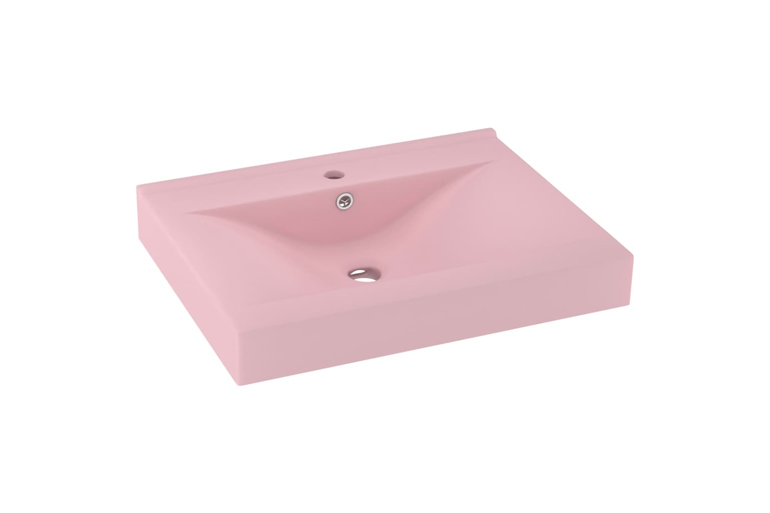 vidaXL 147021 Luxury Basin With Faucet Hole Matt Pink 60x46cm Ceramic