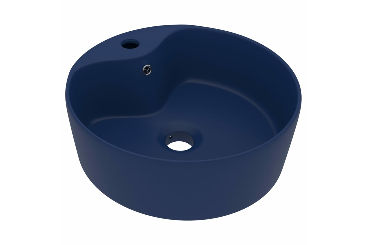 vidaXL 147034 Luxury Wash Basin With Overflow Matt Dark Blue 36x13cm Ceramic